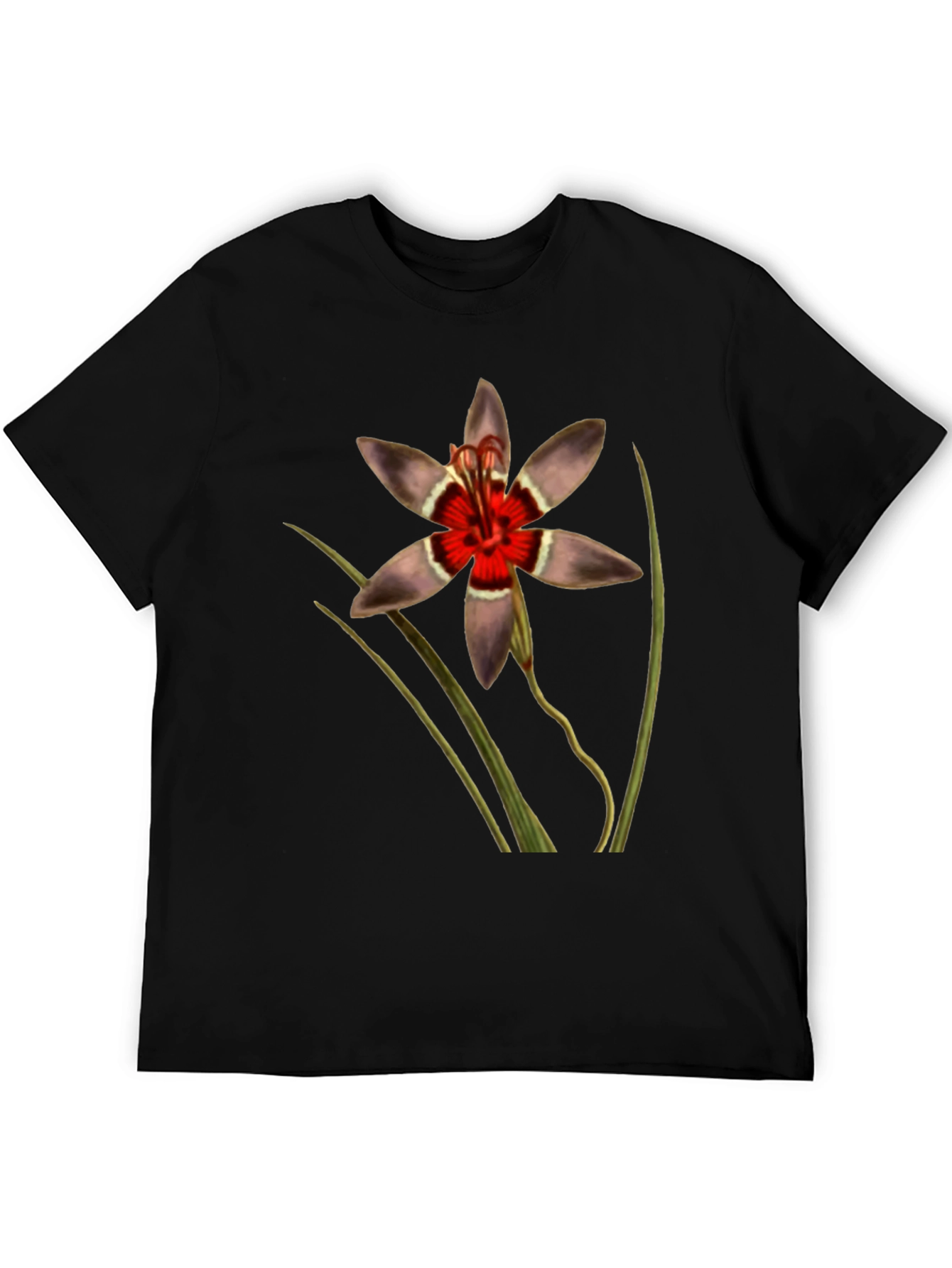 Botanical Floral T-Shirt - Black Graphic Tee