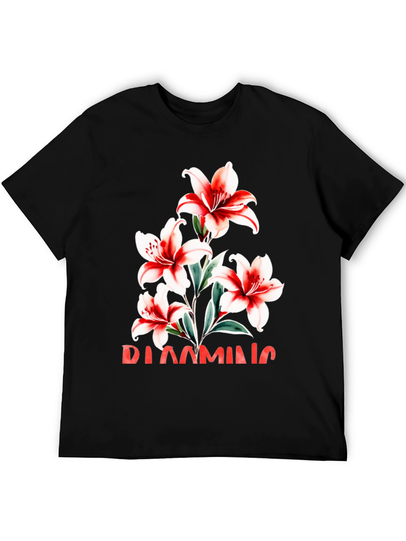 Floral Graphic Tee - Blooming Lily Design