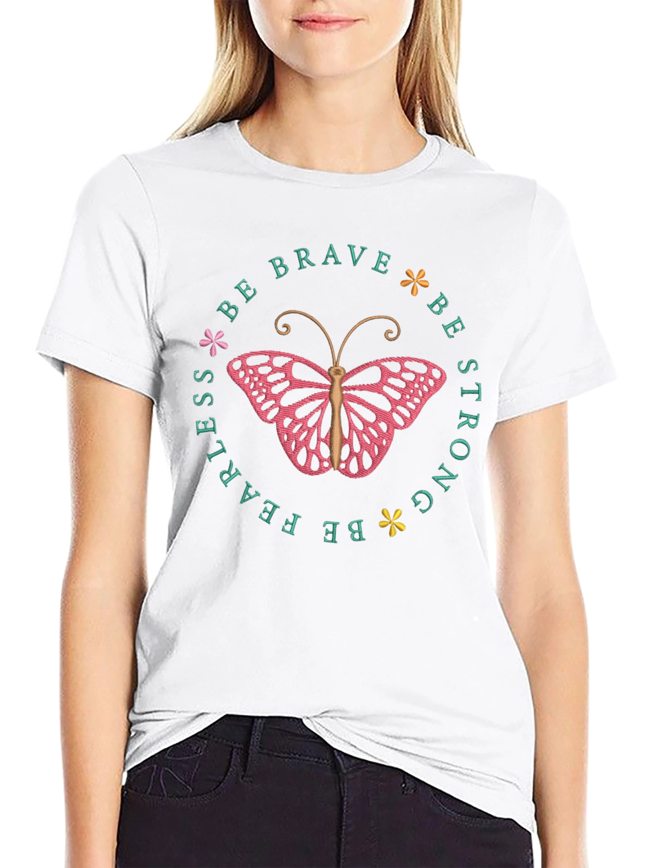 Be Brave Butterfly Graphic Tee - Inspirational Shirt