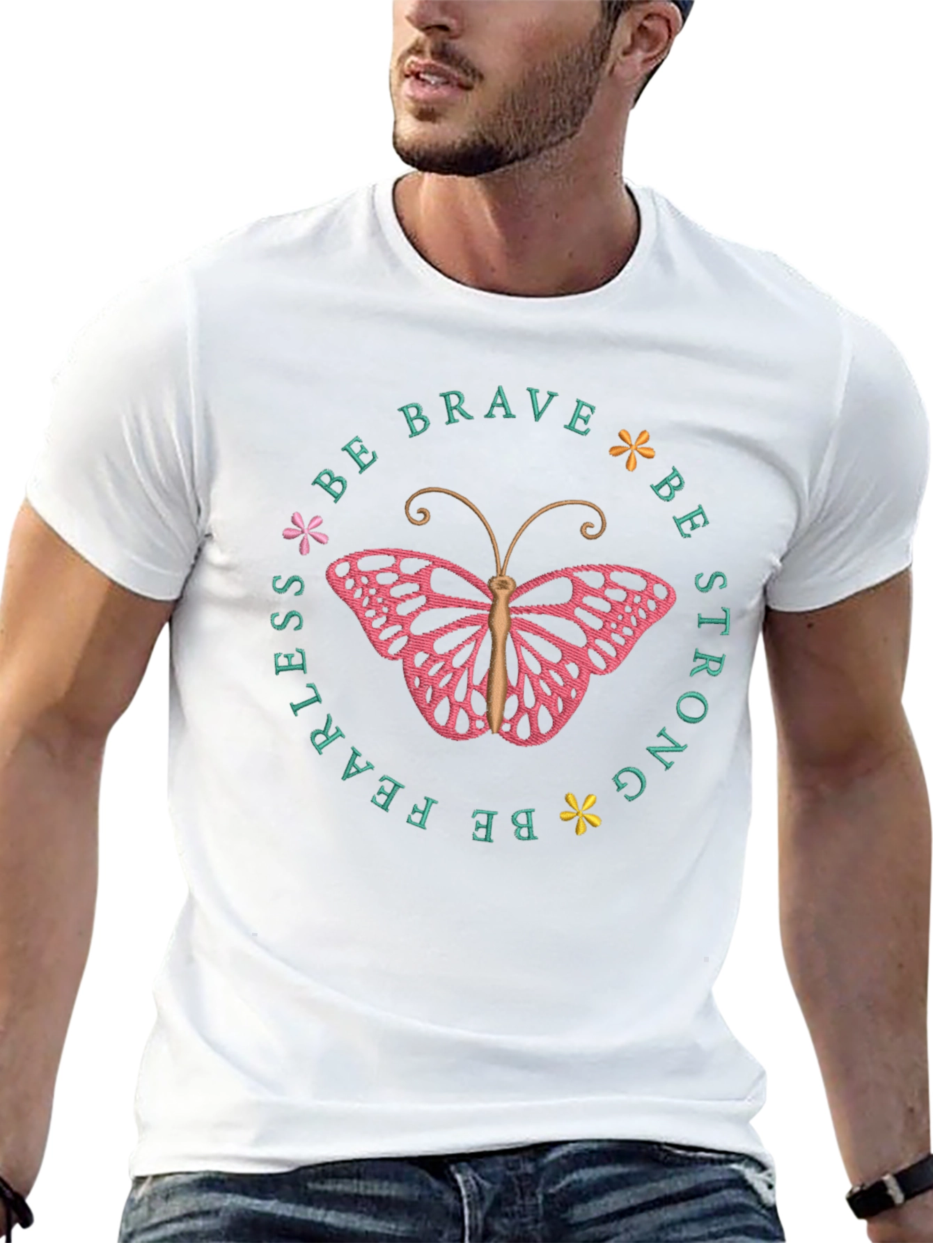 Be Brave Butterfly Graphic Tee - Inspirational Shirt