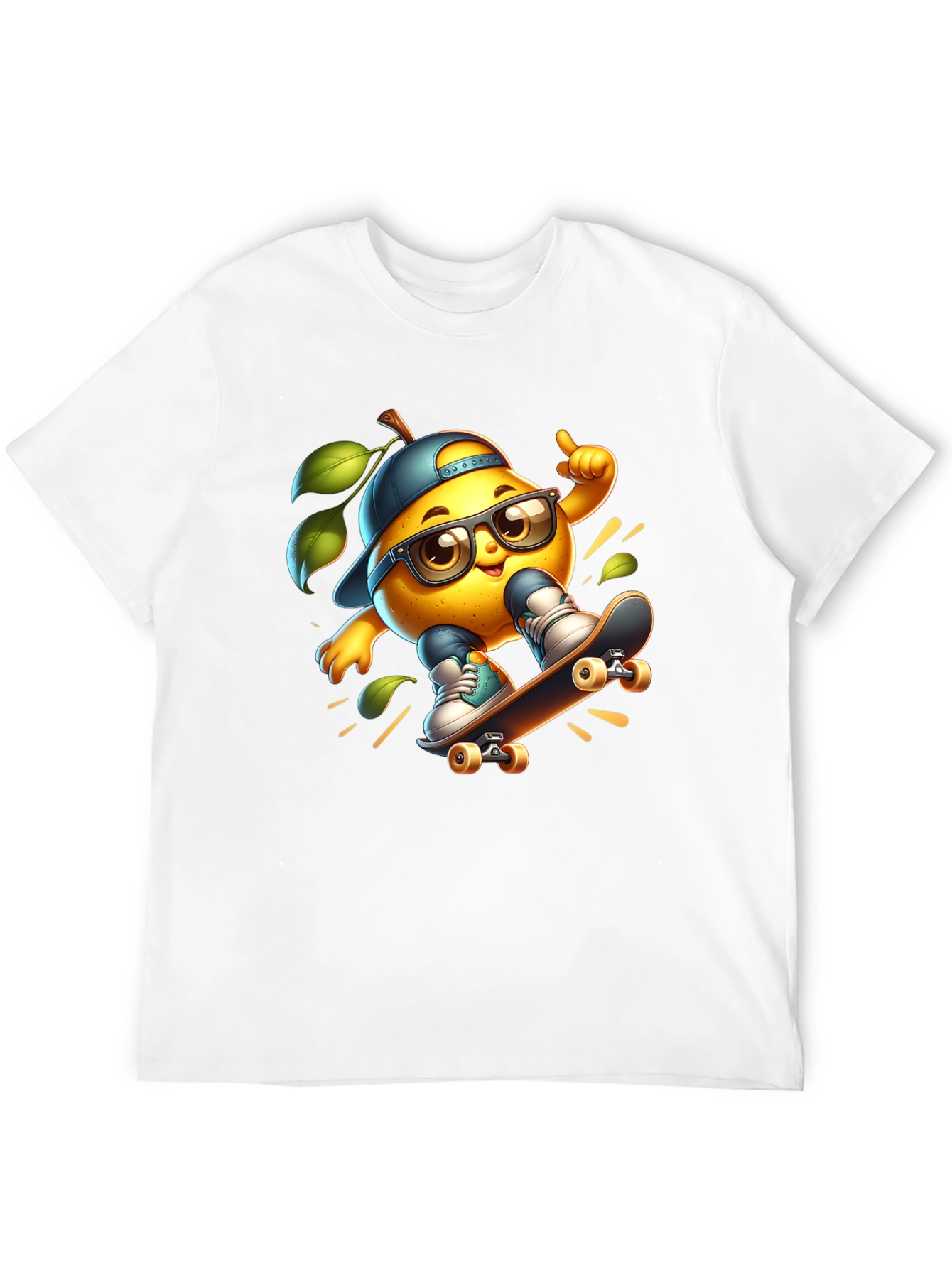 Cool Lemon Skateboard T-Shirt - Black Cotton Tee