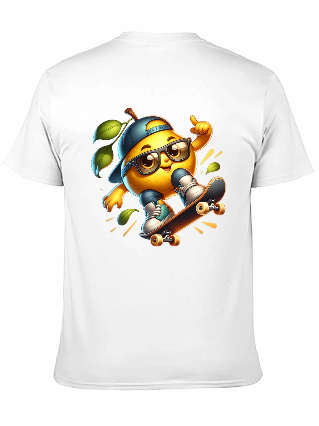 Cool Lemon Skateboard T-Shirt - Black Cotton Tee