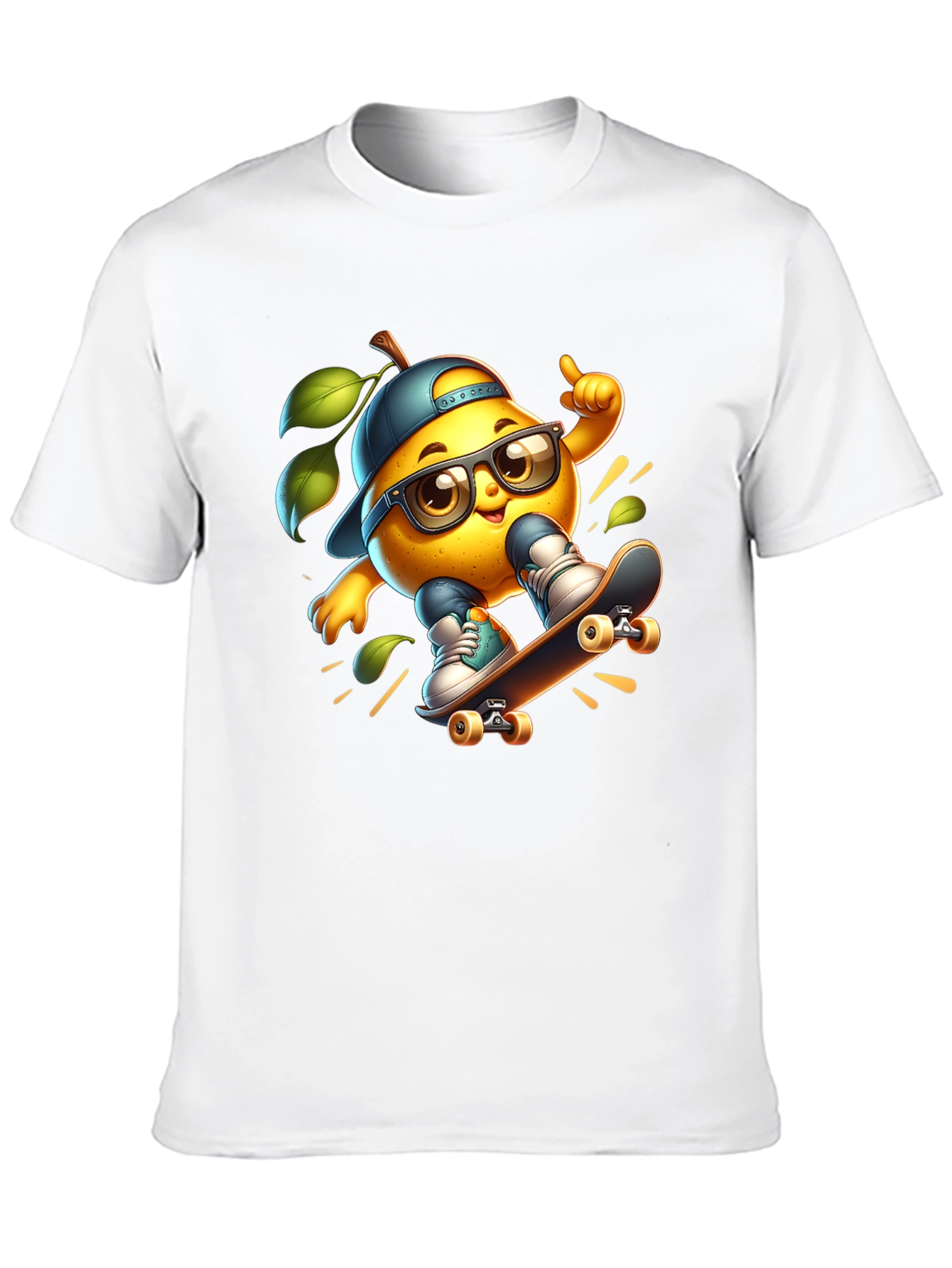 Cool Lemon Skateboard T-Shirt - Black Cotton Tee