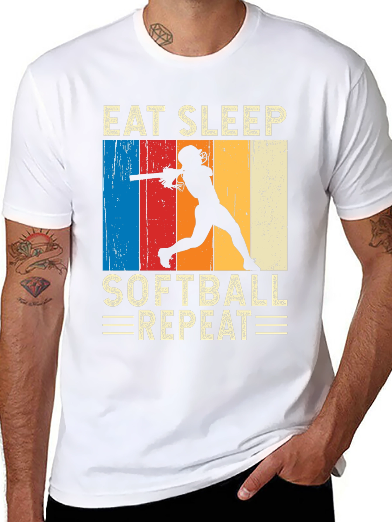 Eat Sleep Softball Repeat T-Shirt