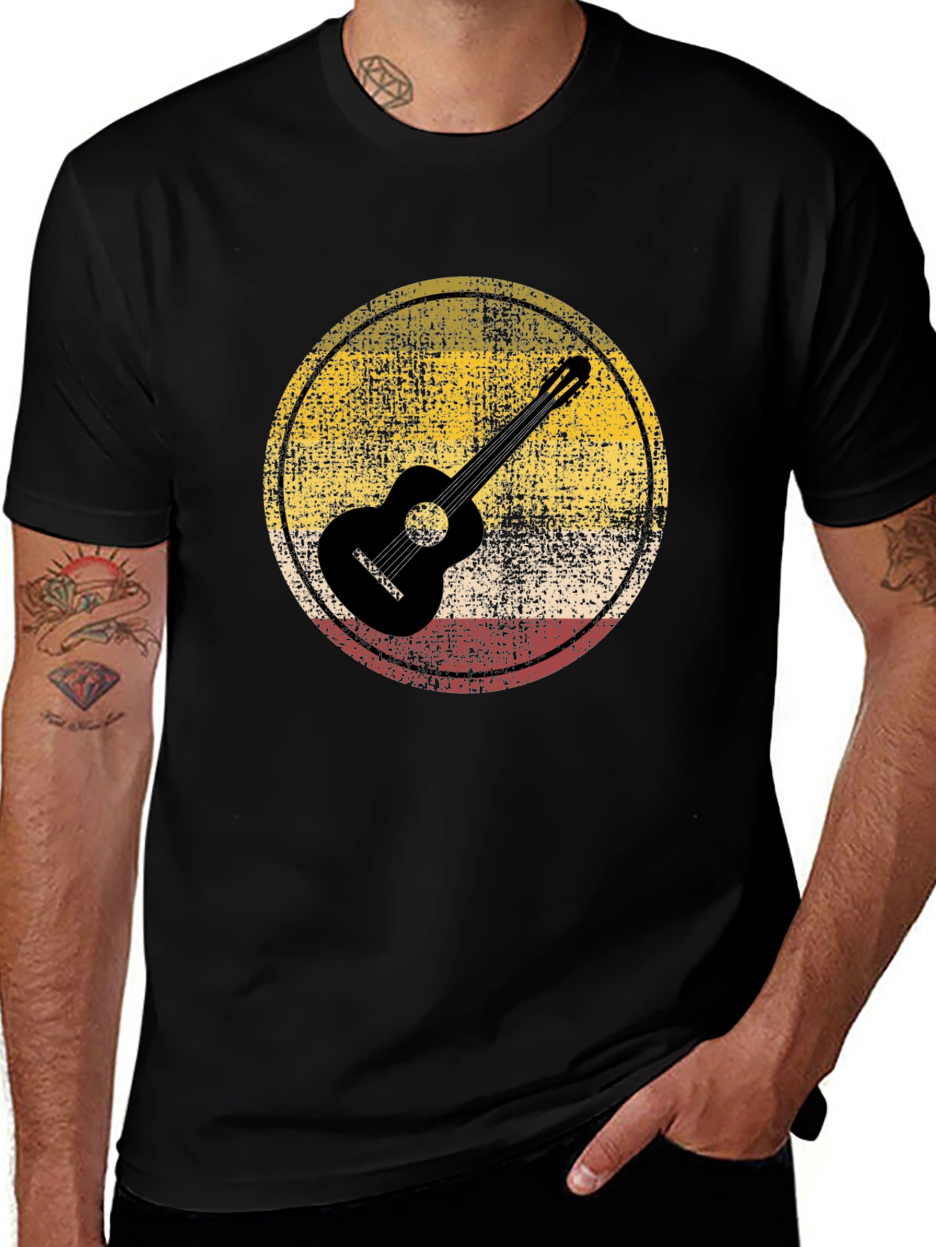 Retro Guitar Circle Graphic Tee