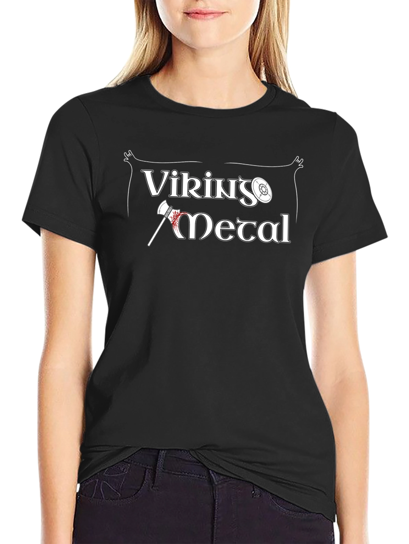 Viking Metal Graphic Tee - Black Cotton T-Shirt