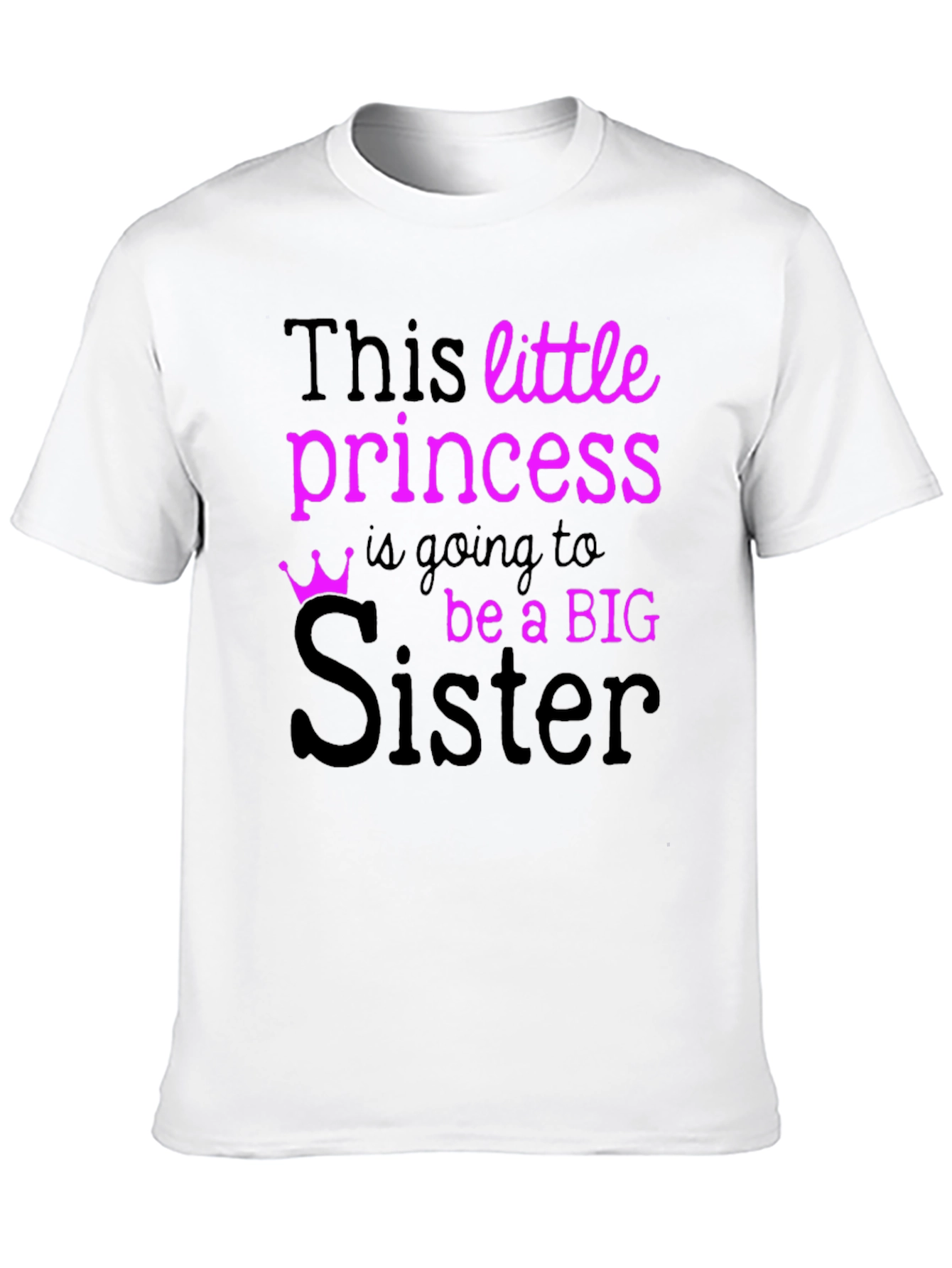 Big Sister To Be T-Shirt - Princess Announcement