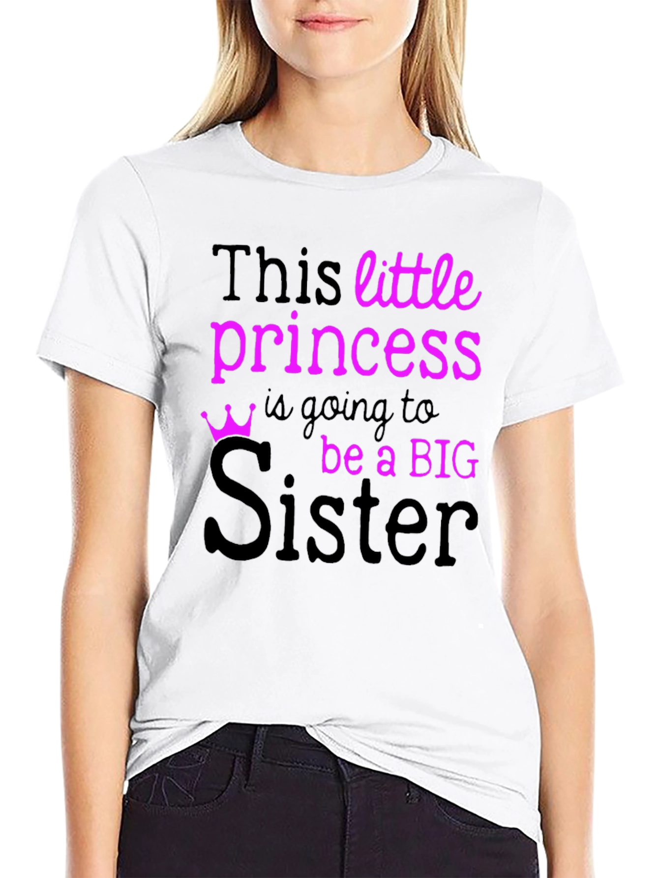 Big Sister To Be T-Shirt - Princess Announcement