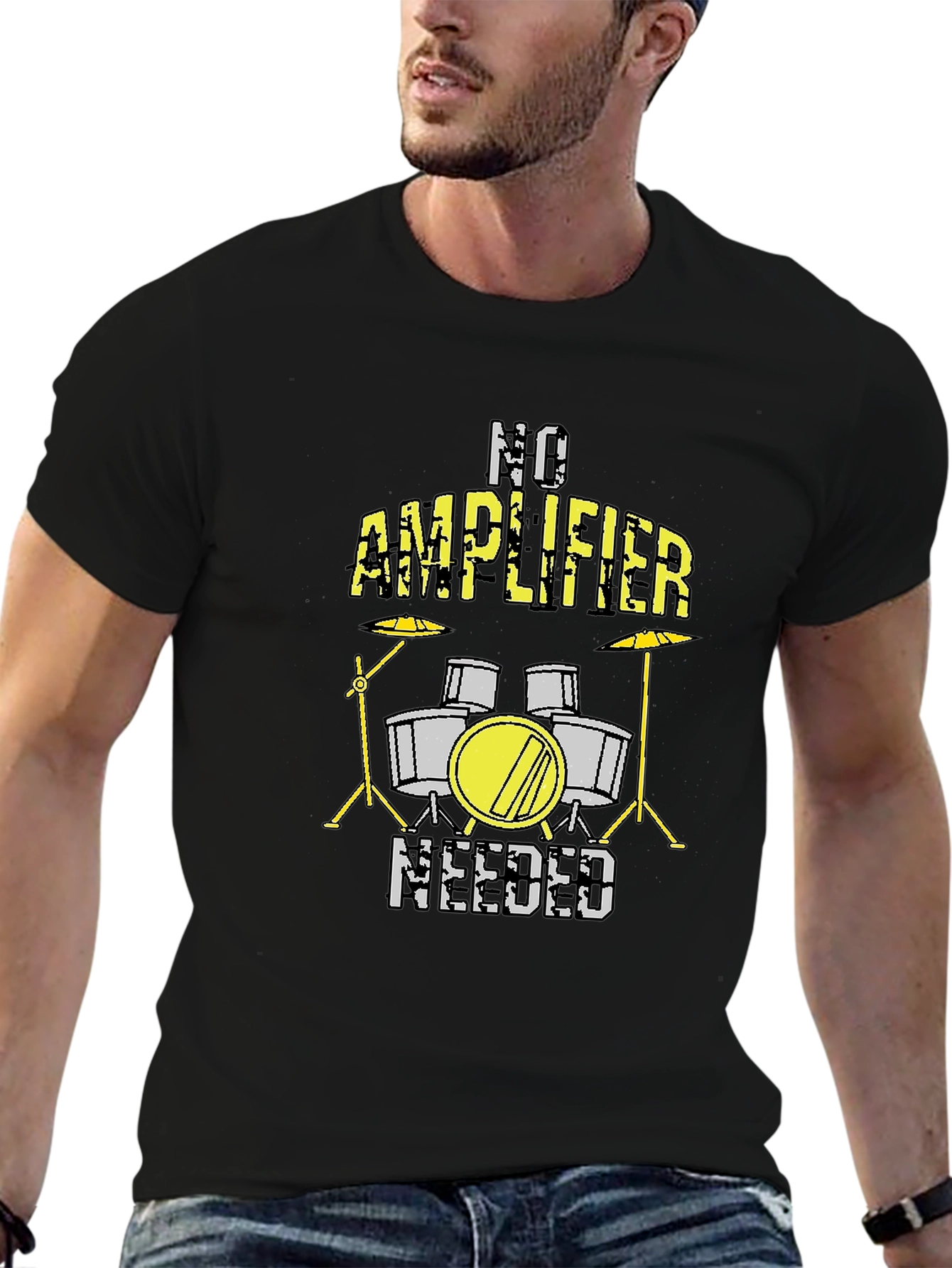 No Amplifier Needed Drummer T-Shirt