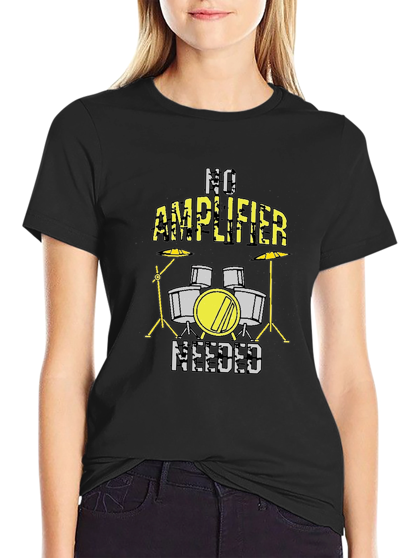 No Amplifier Needed Drummer T-Shirt