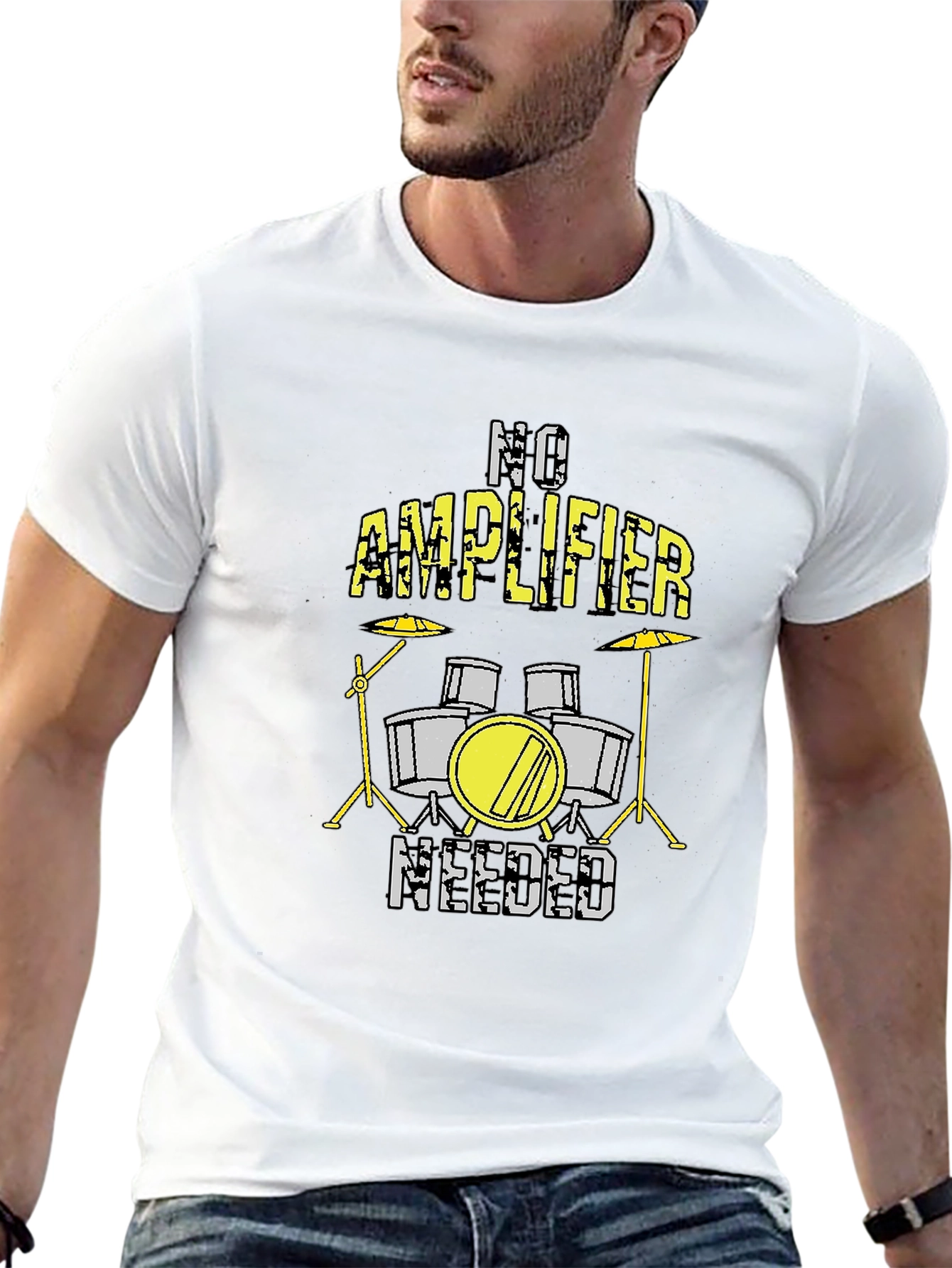No Amplifier Needed Drummer T-Shirt