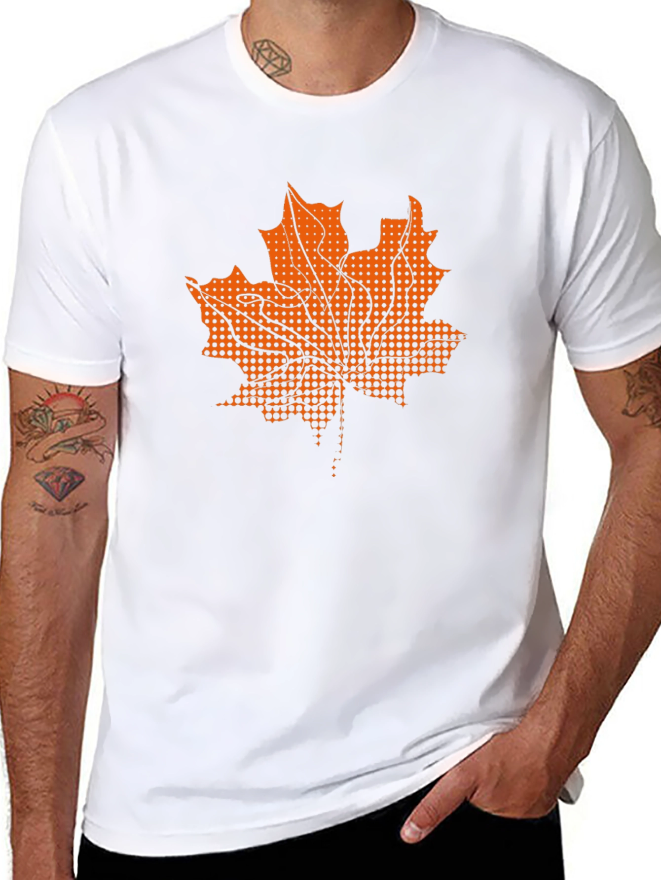 Maple Leaf Graphic Black T-Shirt