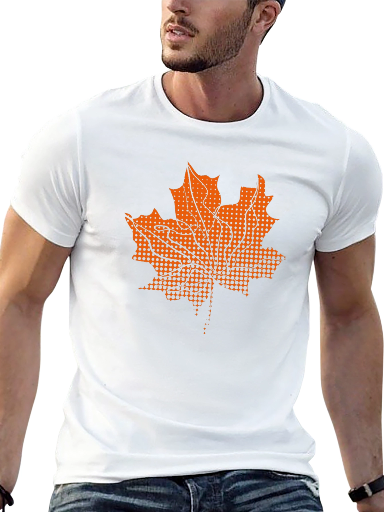 Maple Leaf Graphic Black T-Shirt