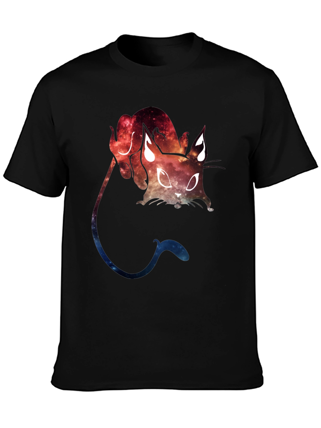 Galaxy Cat Graphic Tee - Cosmic Feline T-Shirt