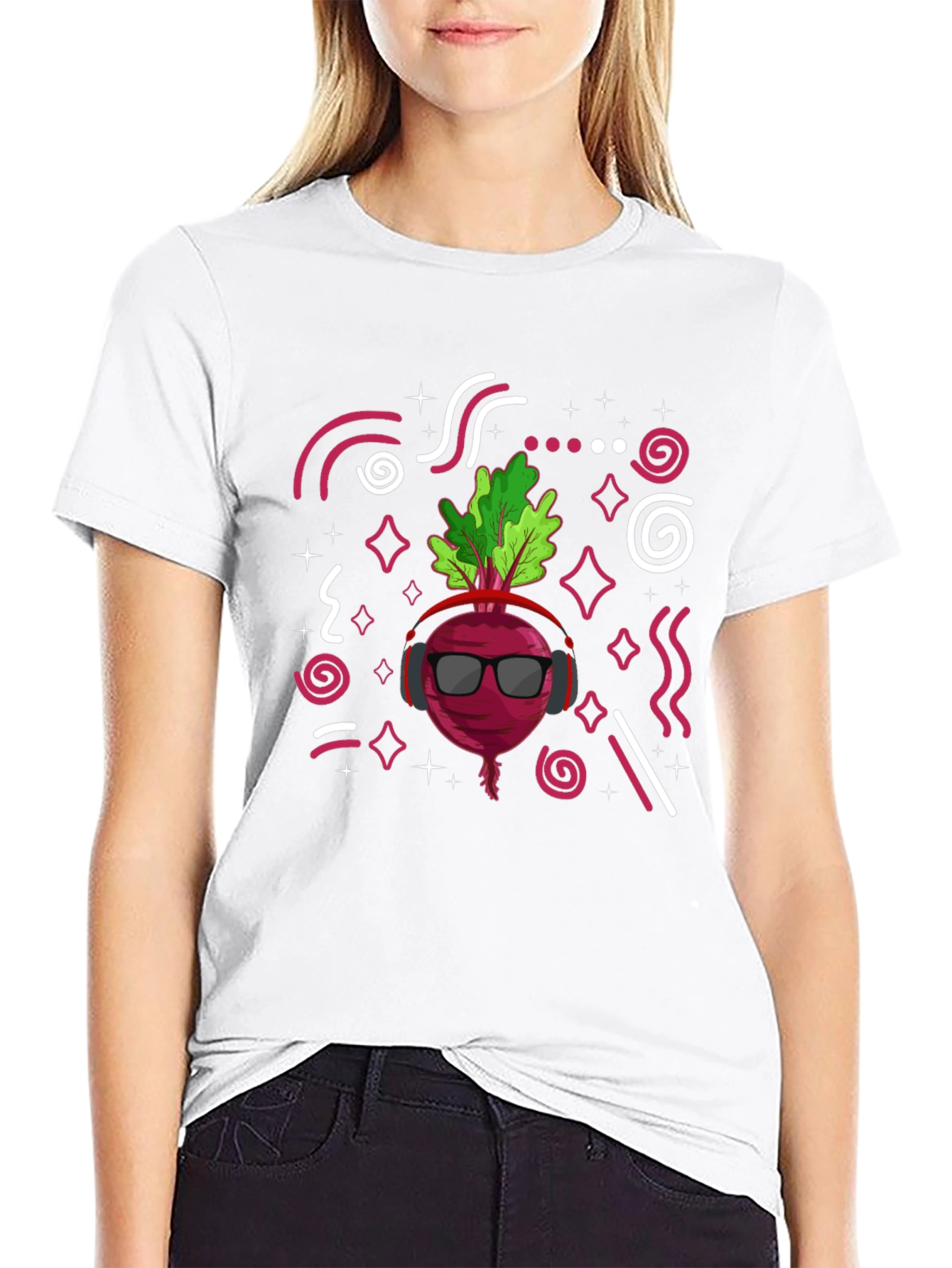 Cool Beetroot Graphic T-Shirt - Black