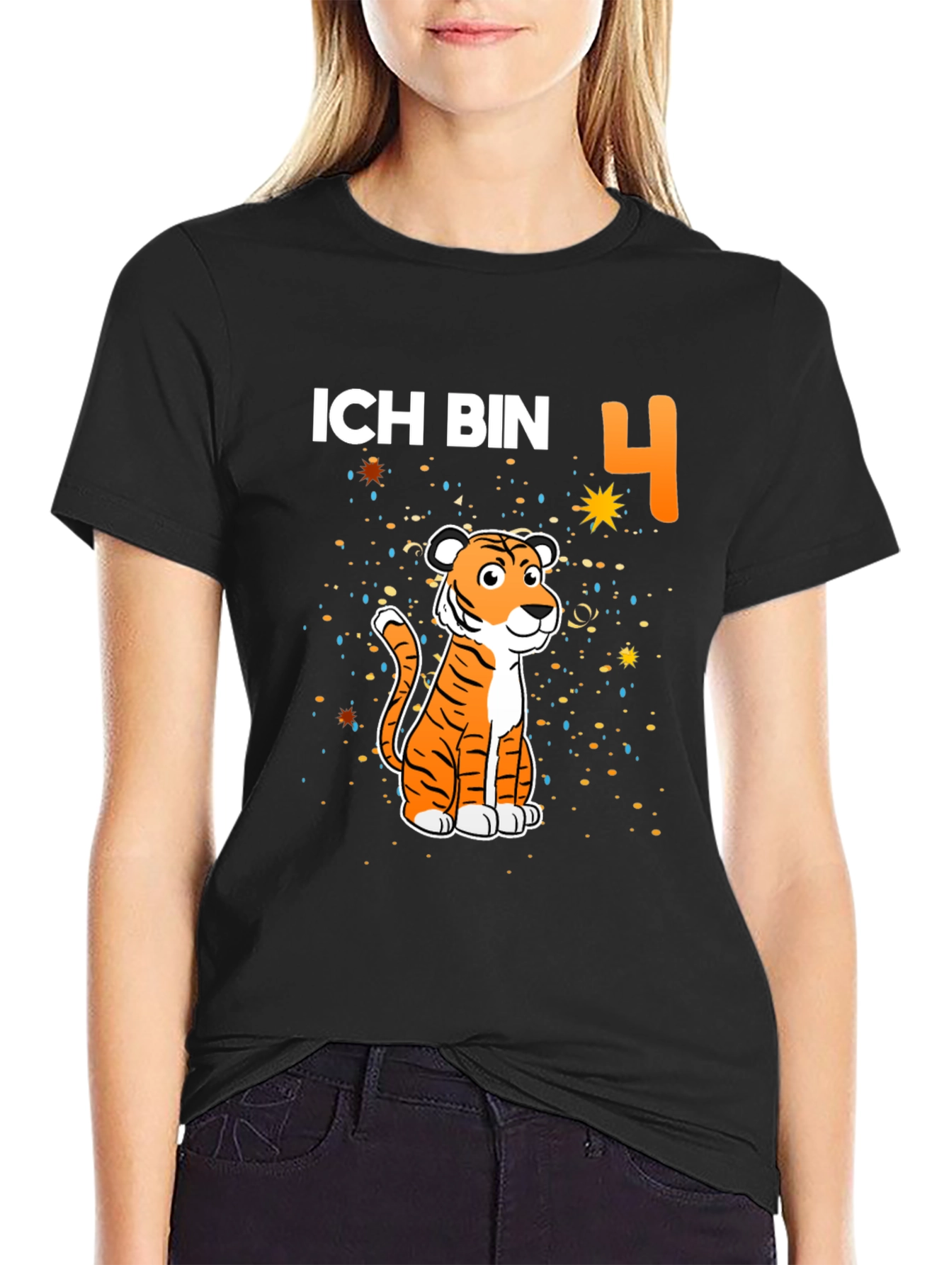 Ich Bin 4 Tiger Birthday Shirt