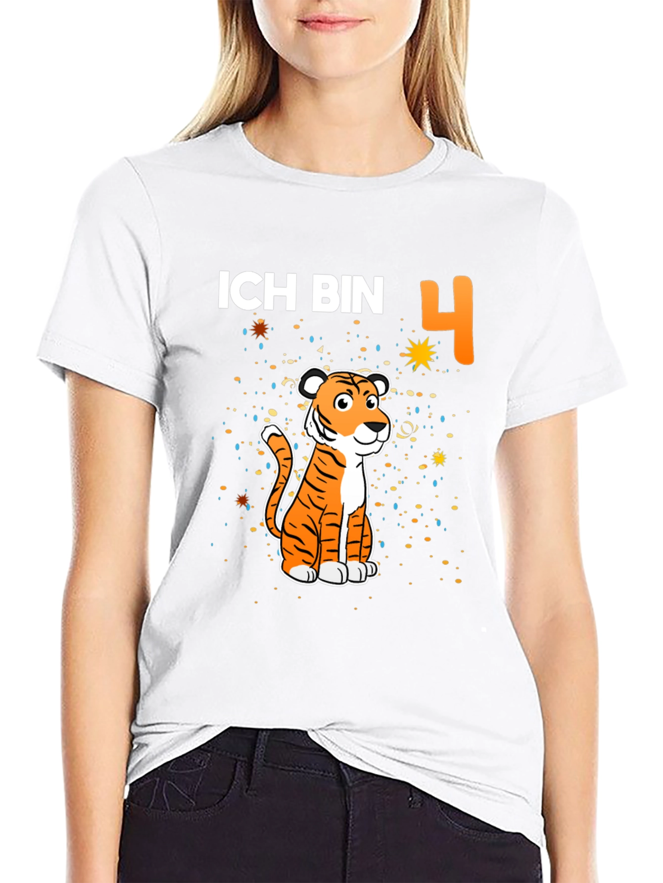 Ich Bin 4 Tiger Birthday Shirt