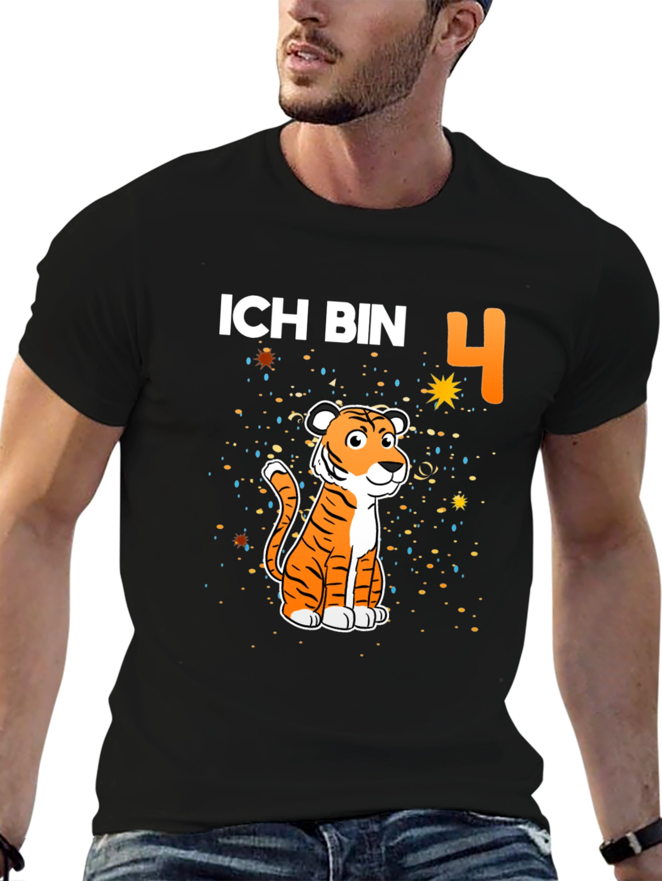 Ich Bin 4 Tiger Birthday Shirt