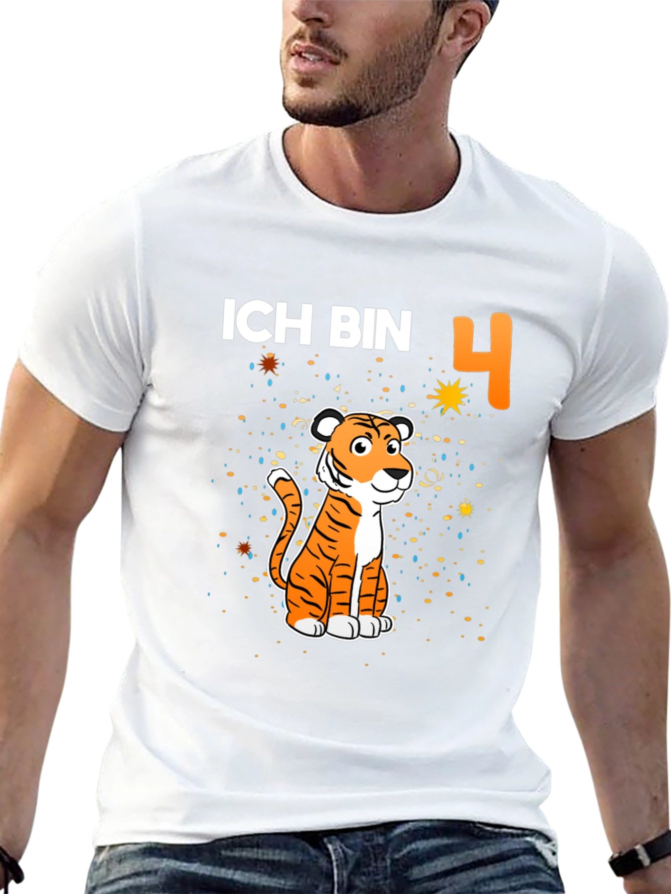 Ich Bin 4 Tiger Birthday Shirt