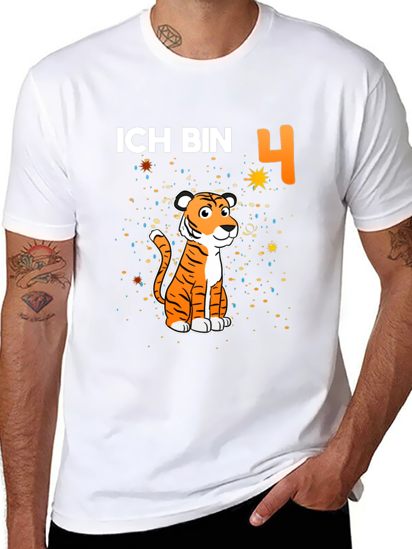 Ich Bin 4 Tiger Birthday Shirt
