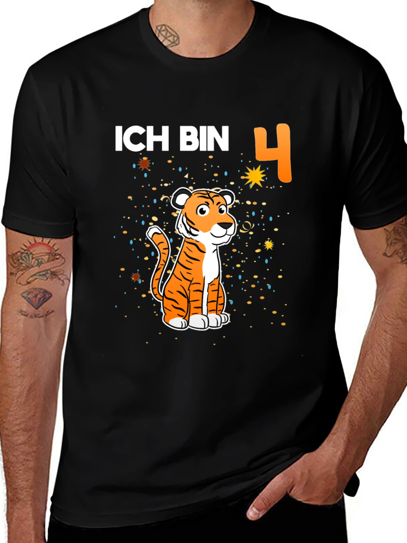 Ich Bin 4 Tiger Birthday Shirt