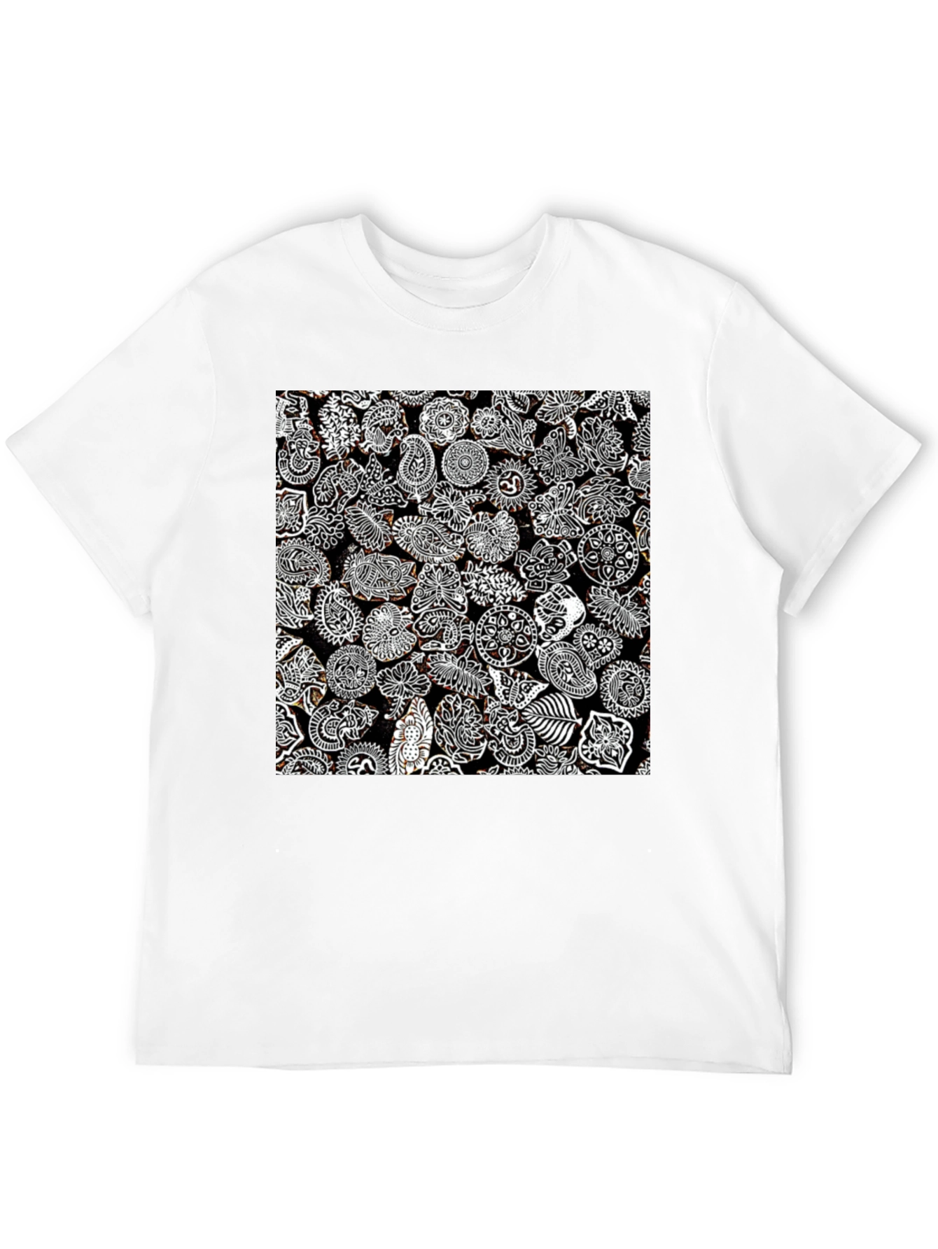Paisley Print Black Tee