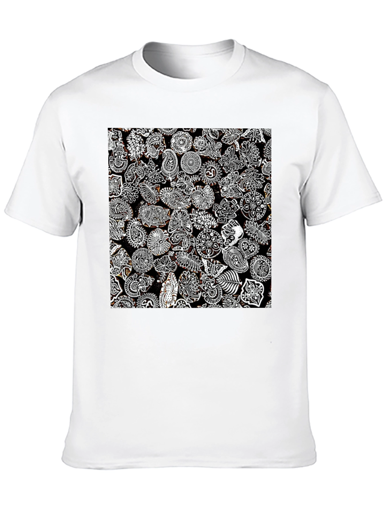 Paisley Print Black Tee