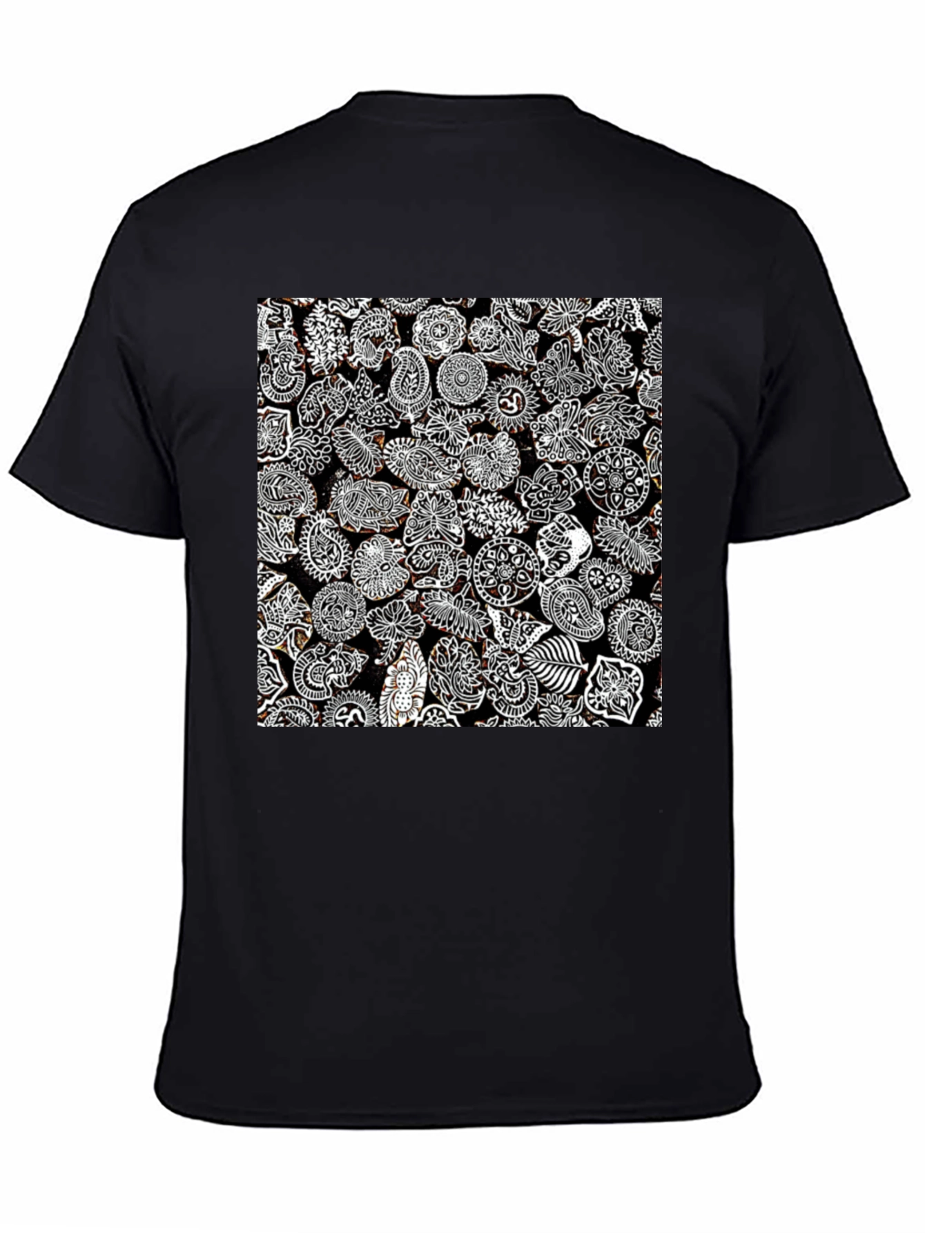 Paisley Print Black Tee