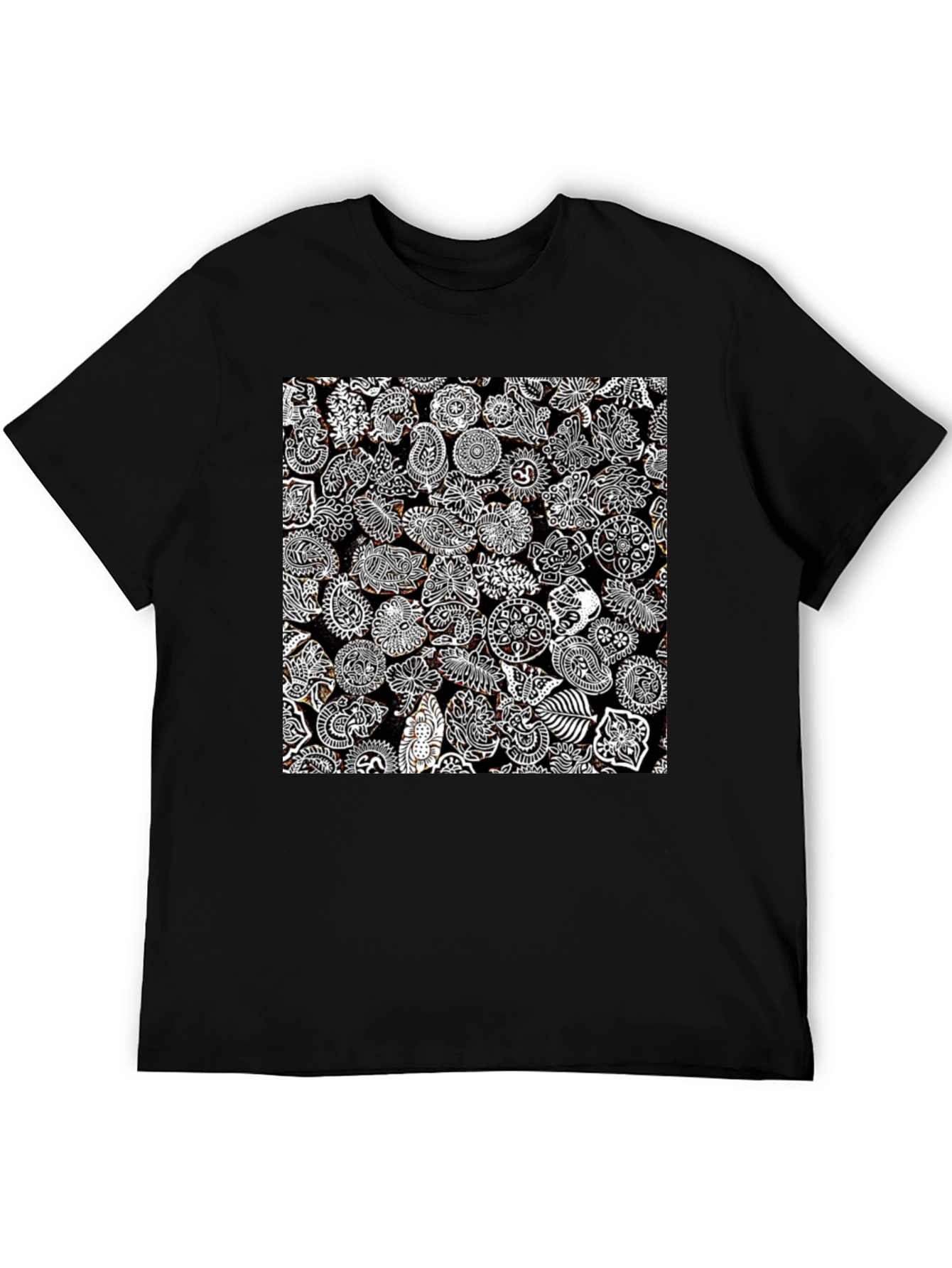 Paisley Print Black Tee