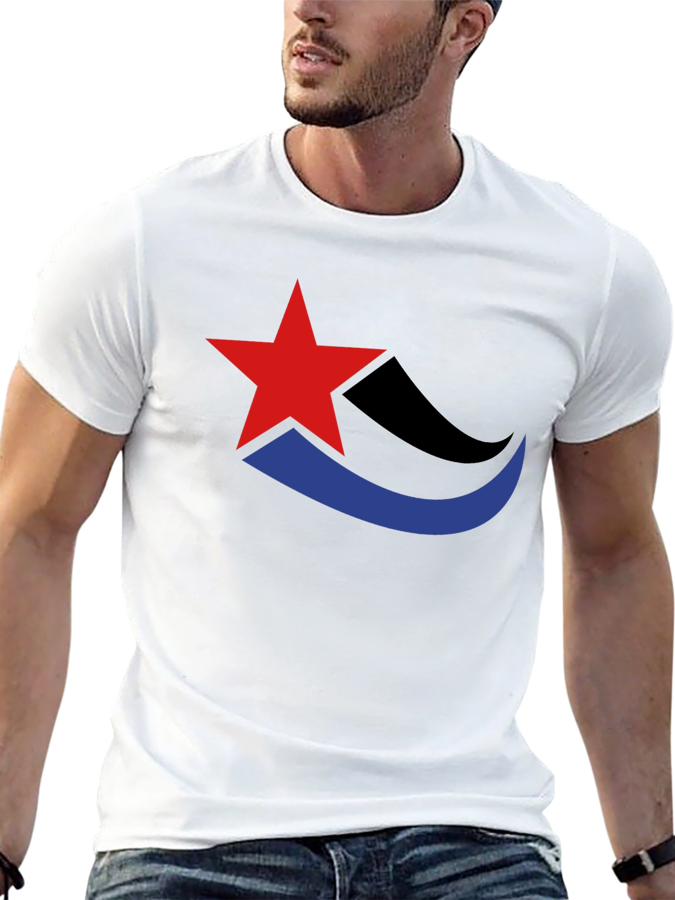 Stylish Star Graphic Tee - Casual Comfort