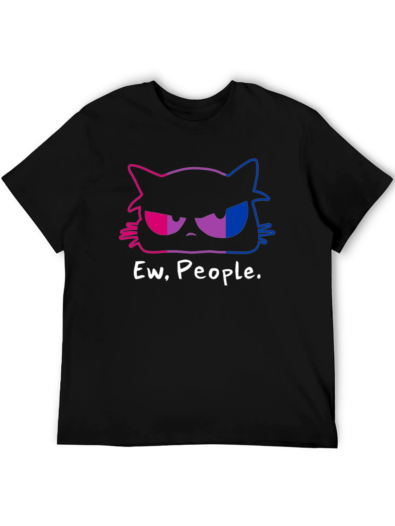 Grumpy Cat Ew People Bi Pride T-Shirt