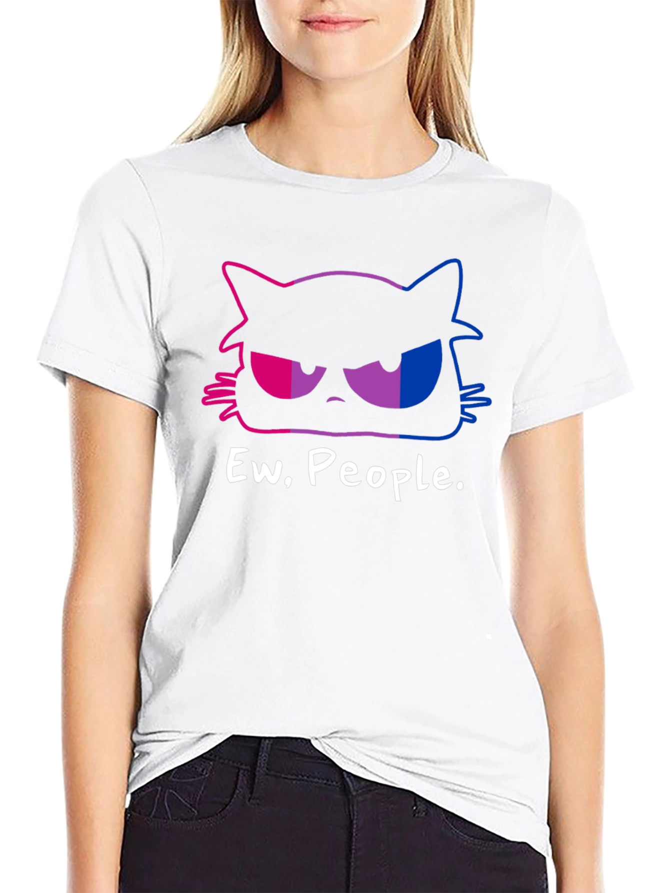 Grumpy Cat Ew People Bi Pride T-Shirt
