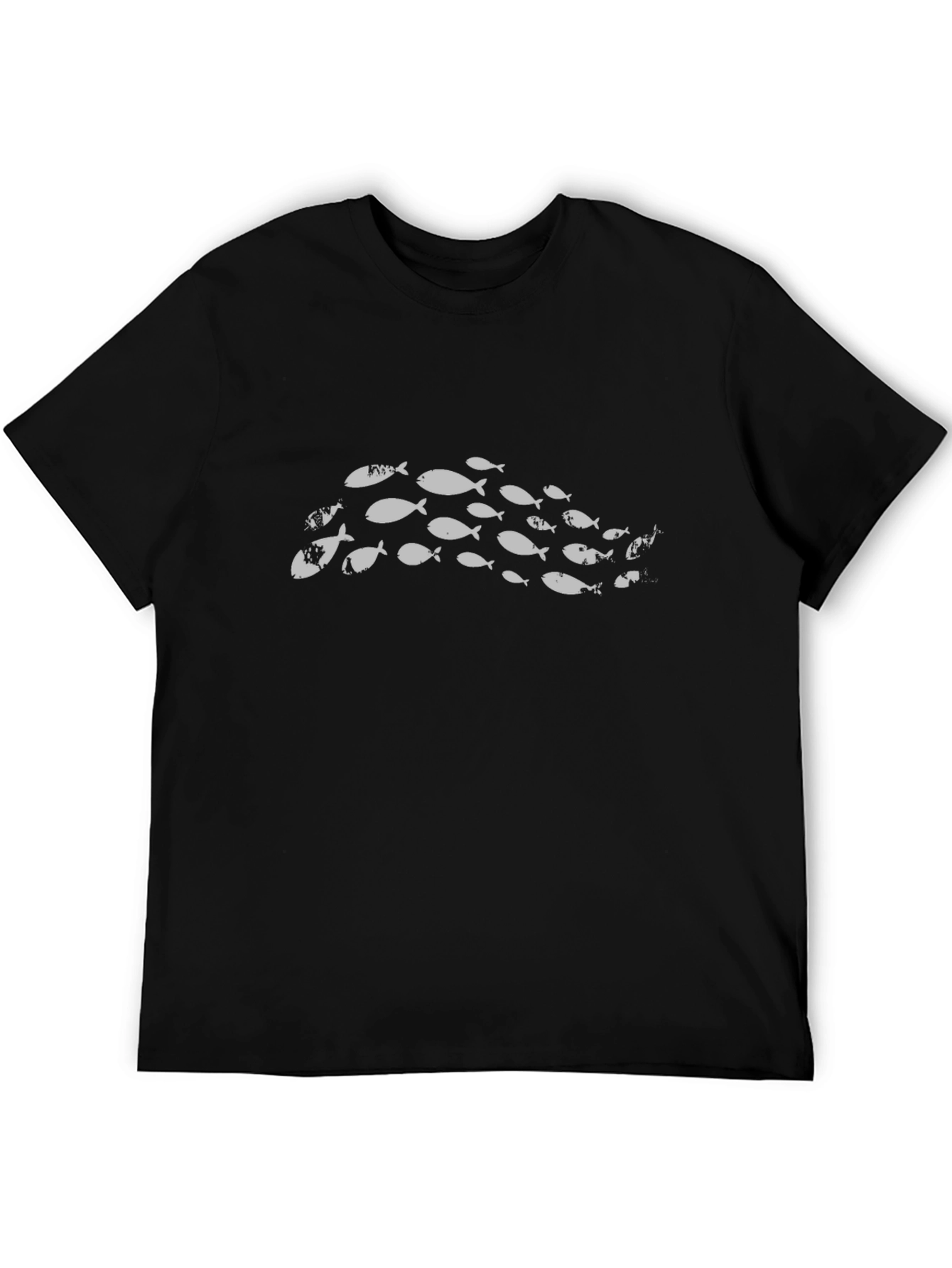 Black T-Shirt with Fish Graphic