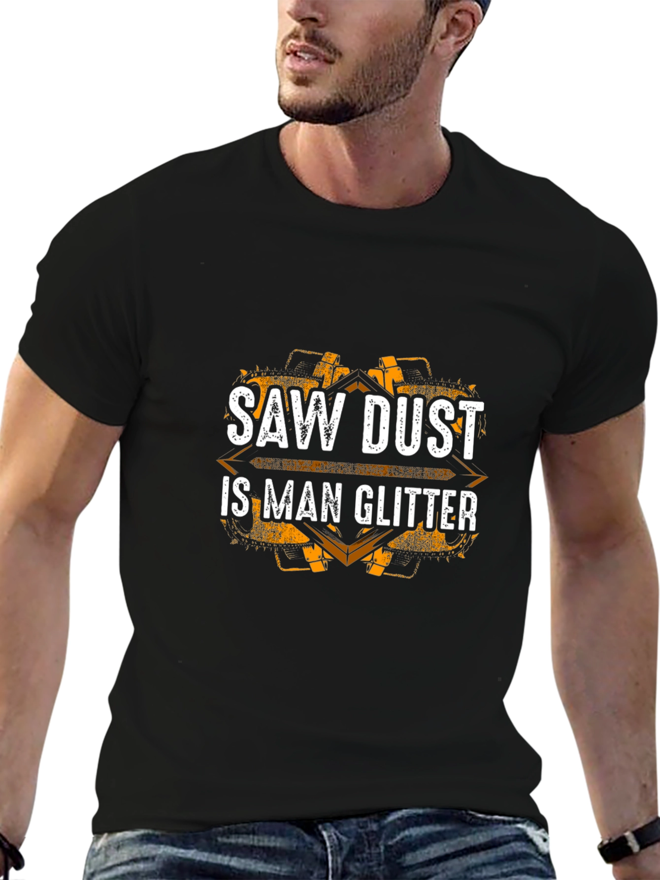 Saw Dust is Man Glitter Black Graphic Tee
