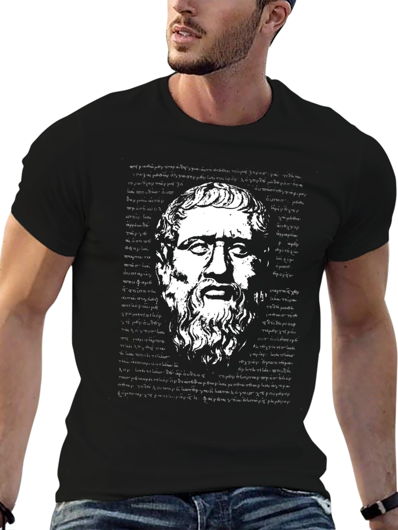 Philosopher Graphic Tee - Black Cotton T-Shirt