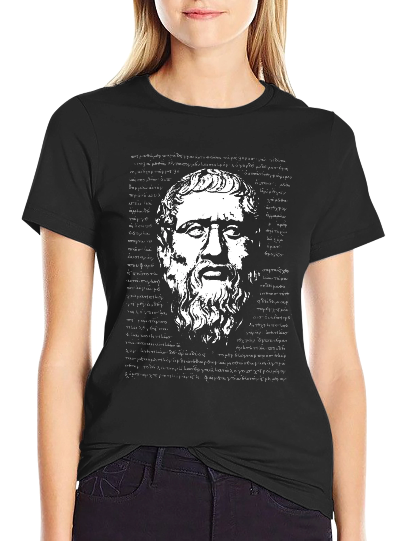 Philosopher Graphic Tee - Black Cotton T-Shirt