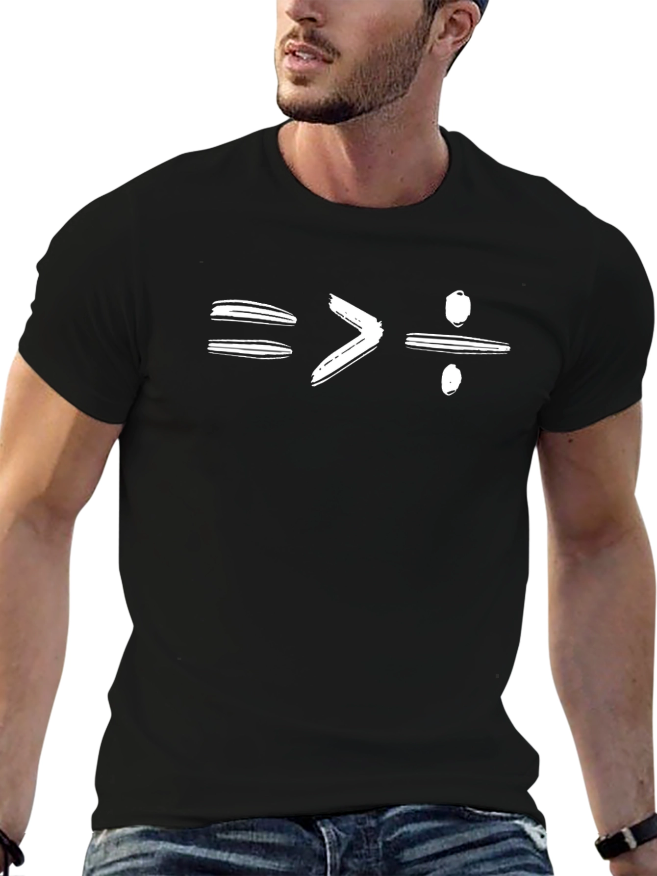Equal Greater Divide Graphic T-Shirt - Black Cotton