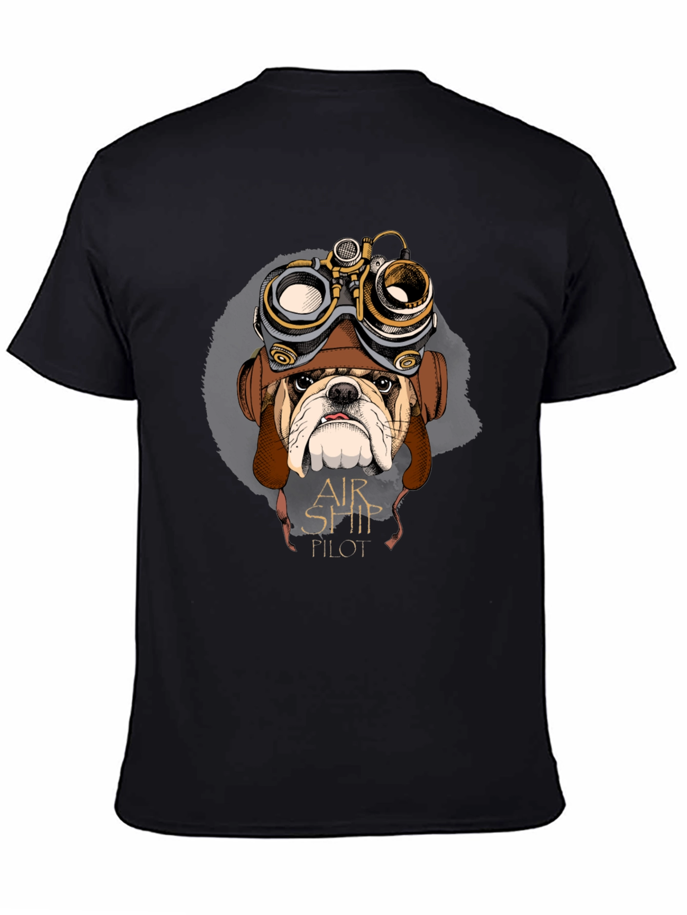 Airship Pilot Bulldog Graphic T-Shirt - Unique Design