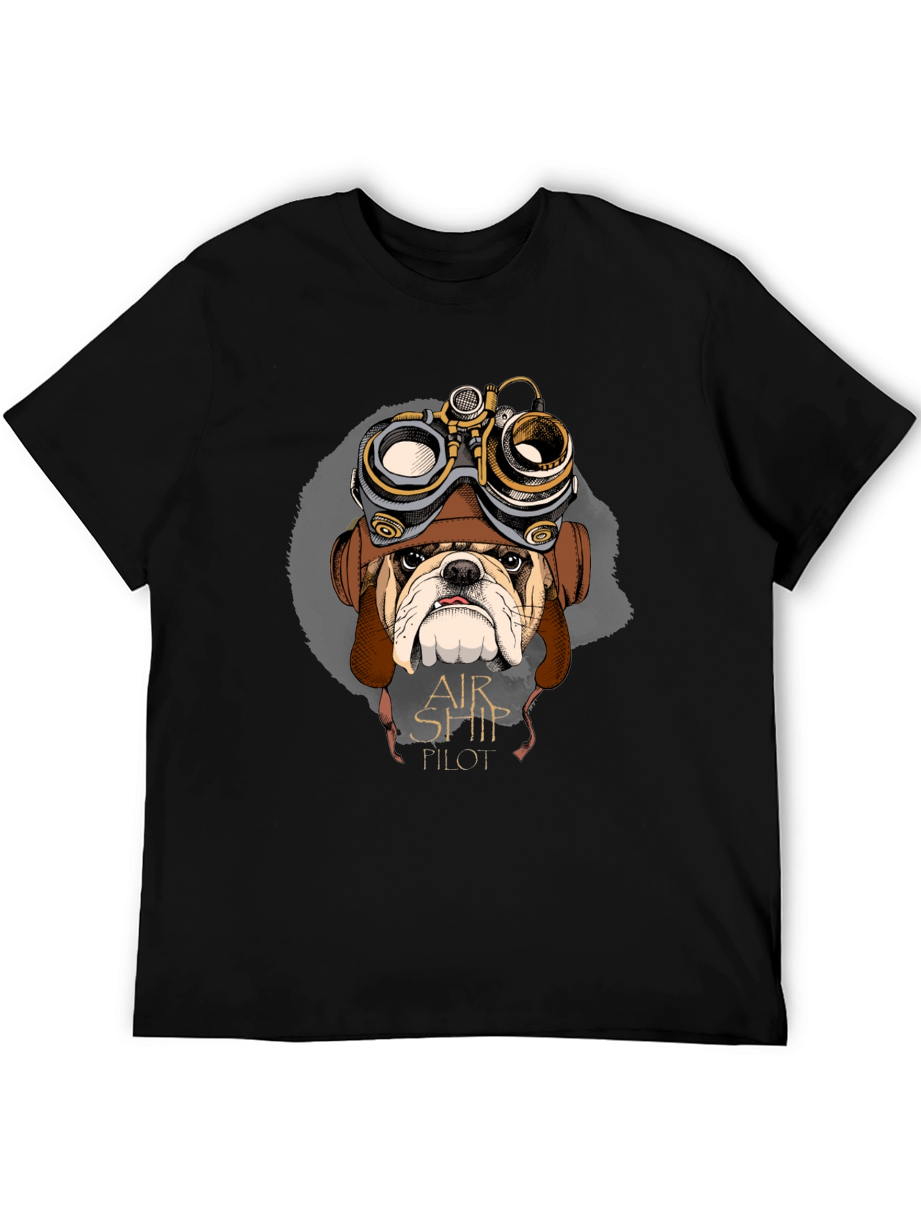 Airship Pilot Bulldog Graphic T-Shirt - Unique Design