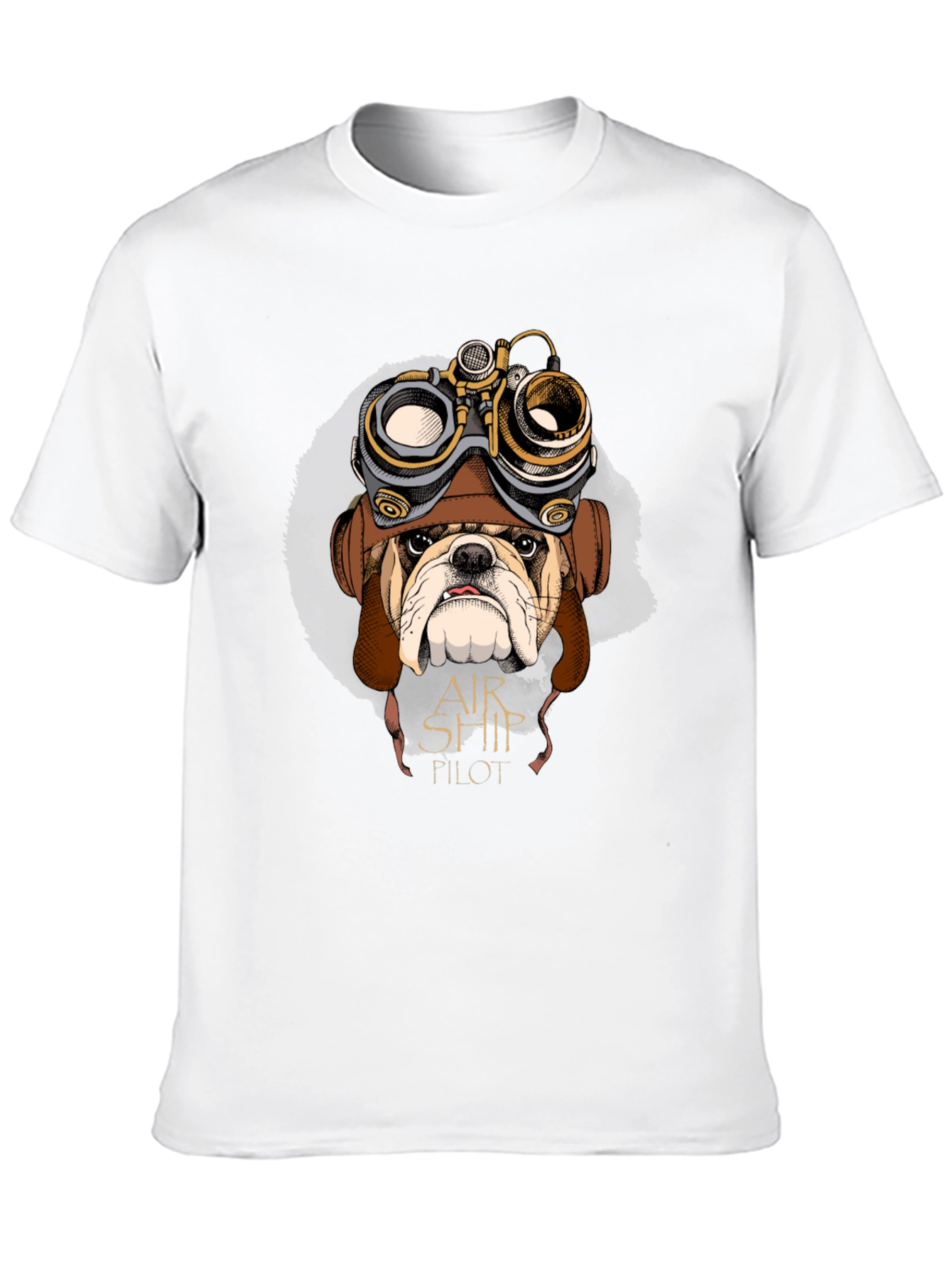 Airship Pilot Bulldog Graphic T-Shirt - Unique Design