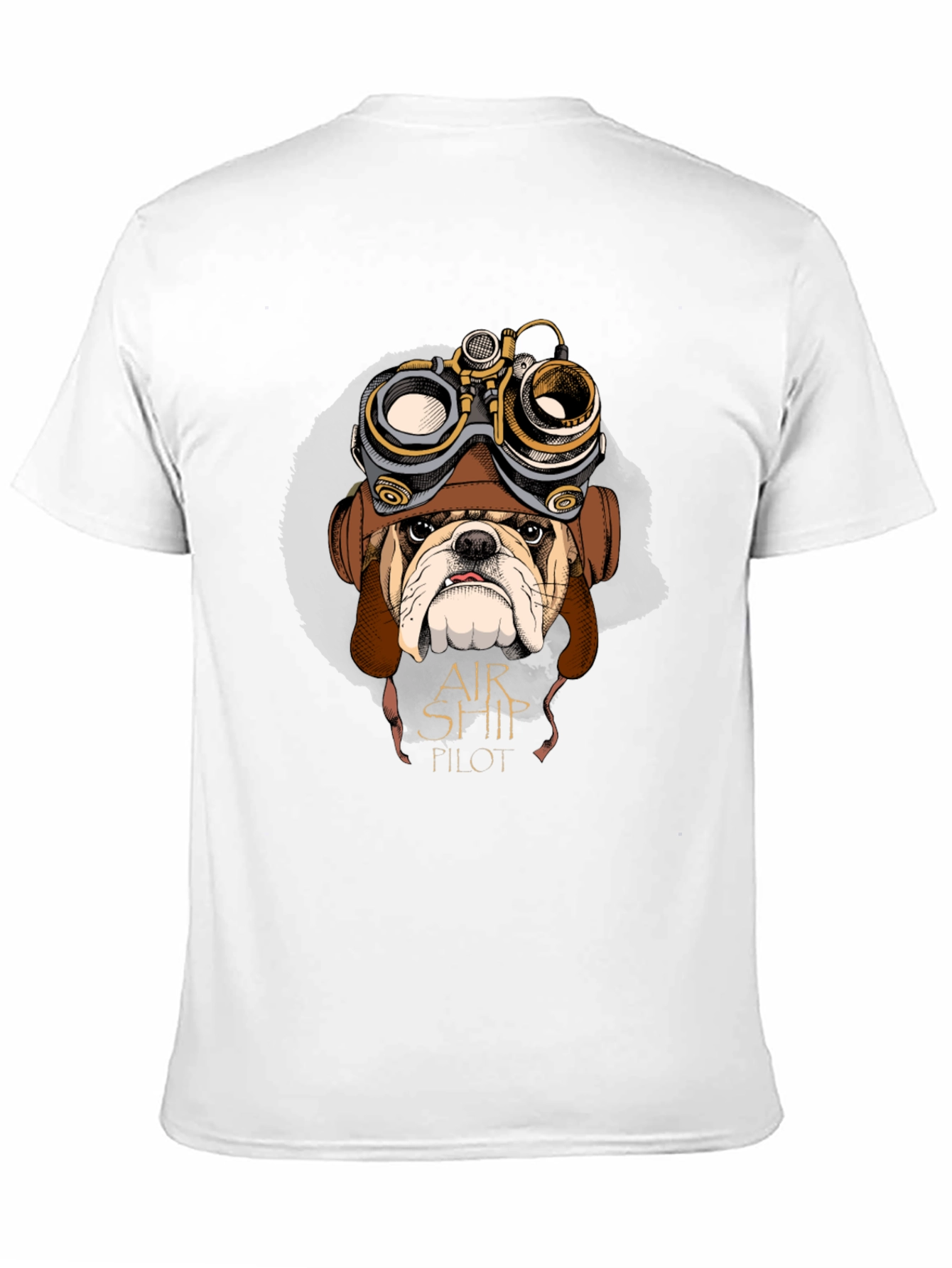 Airship Pilot Bulldog Graphic T-Shirt - Unique Design