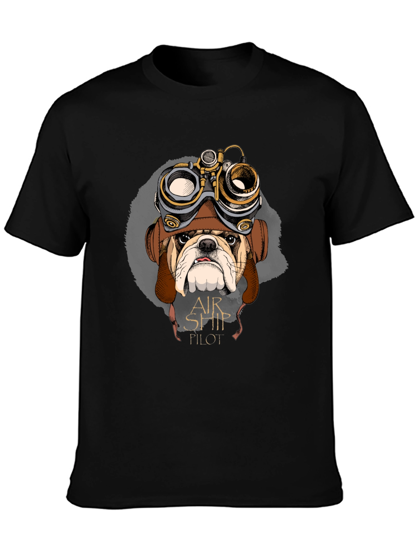 Airship Pilot Bulldog Graphic T-Shirt - Unique Design
