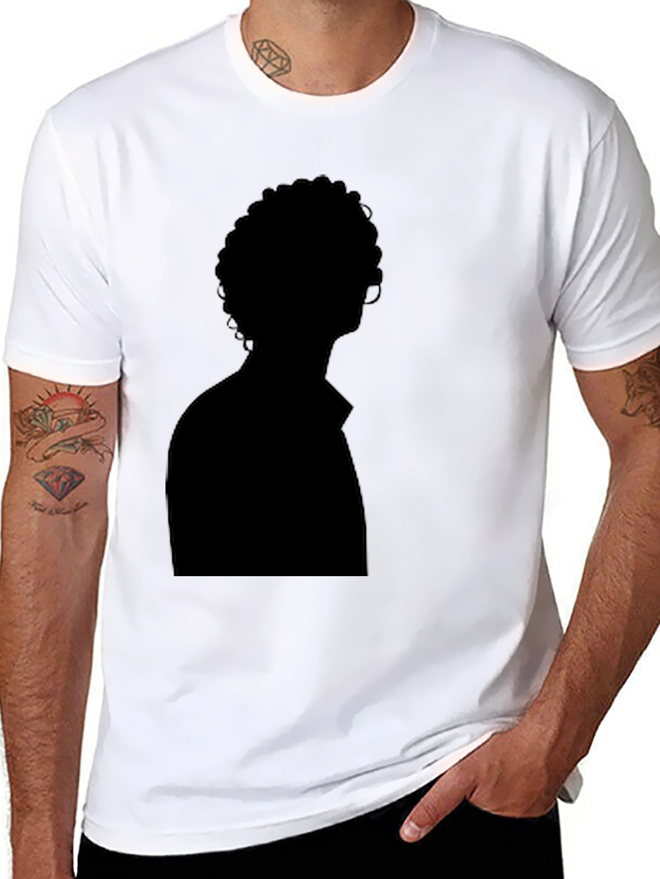 Silhouette Graphic Tee - Solid Black Casual Style