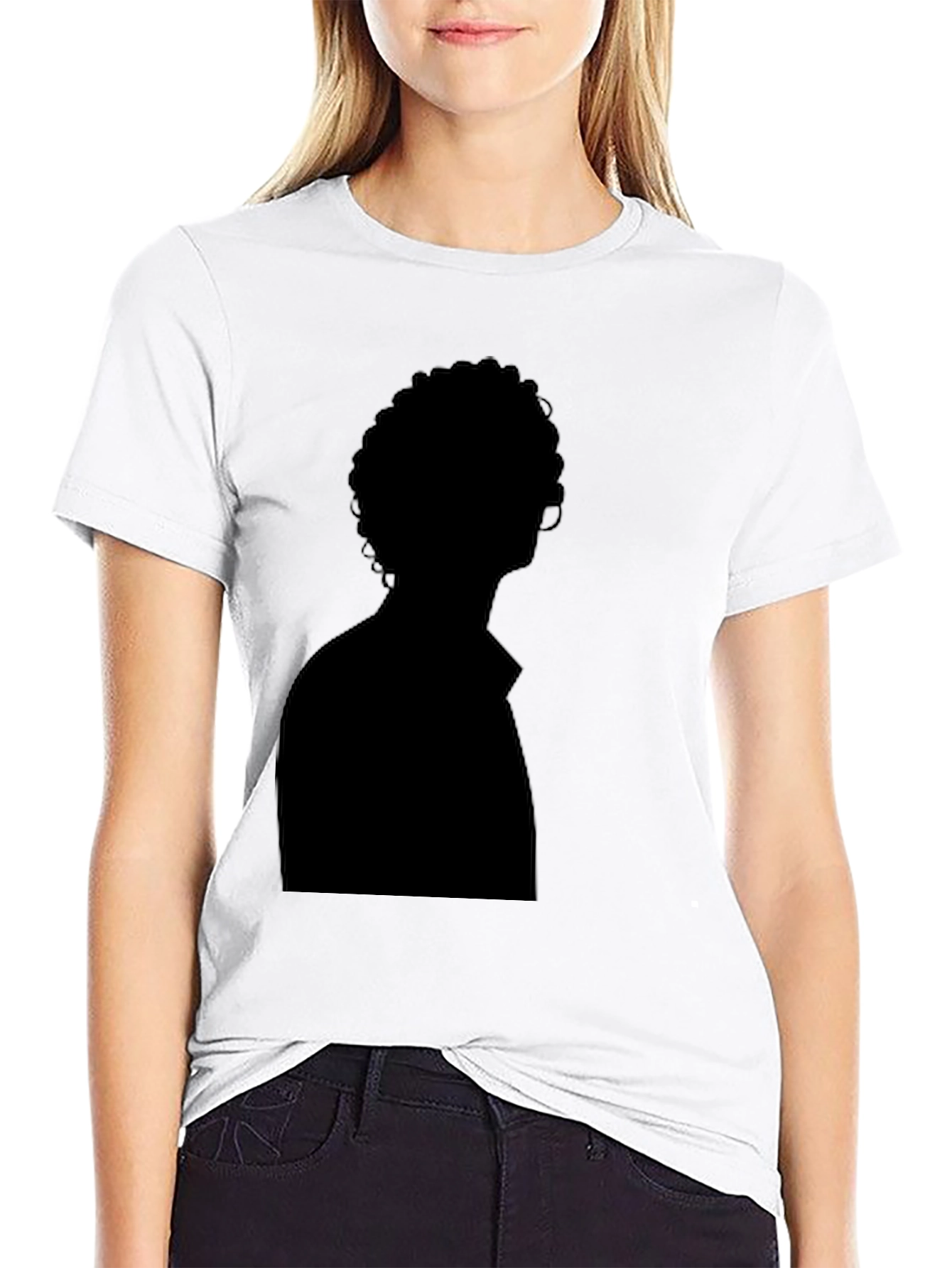 Silhouette Graphic Tee - Solid Black Casual Style