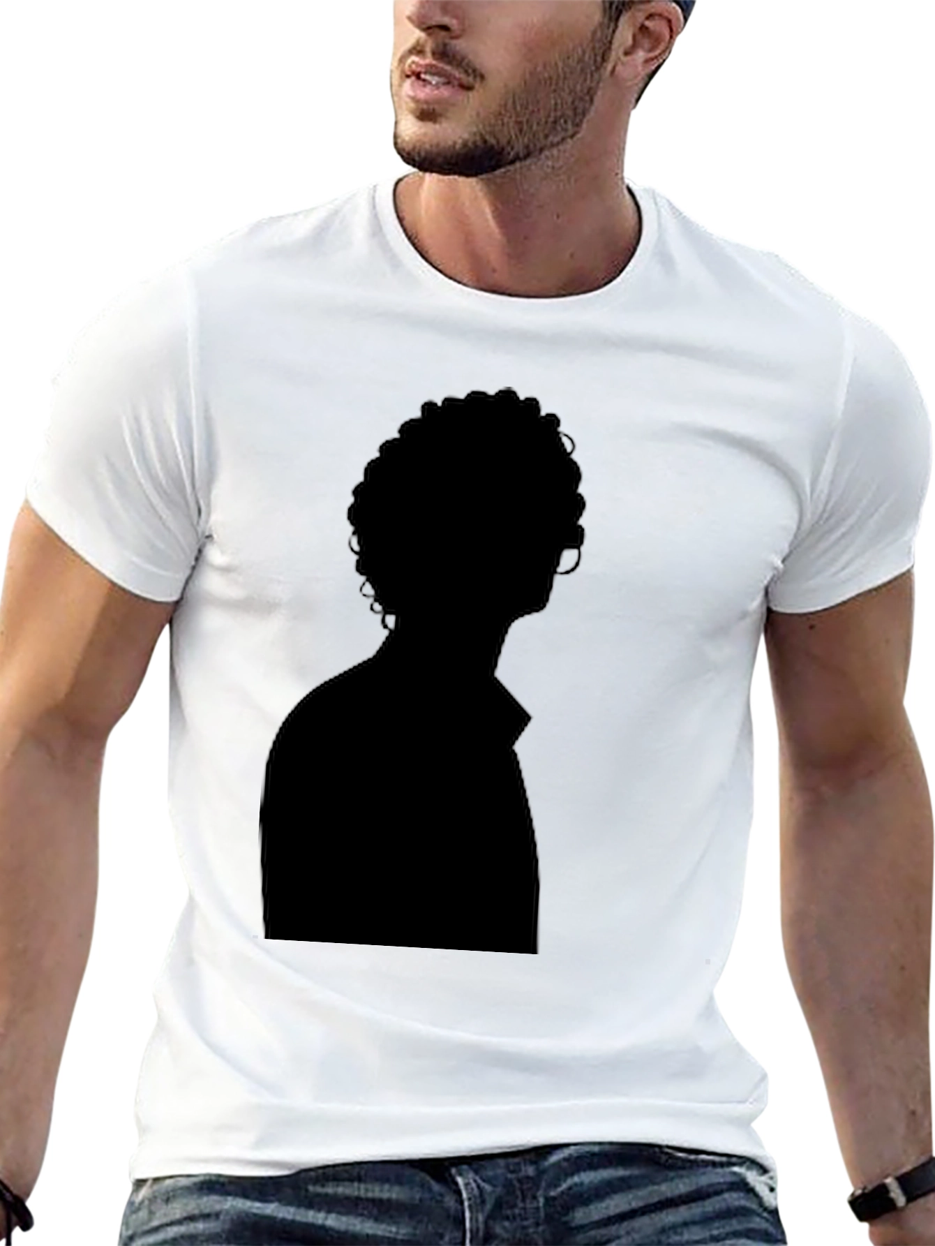 Silhouette Graphic Tee - Solid Black Casual Style