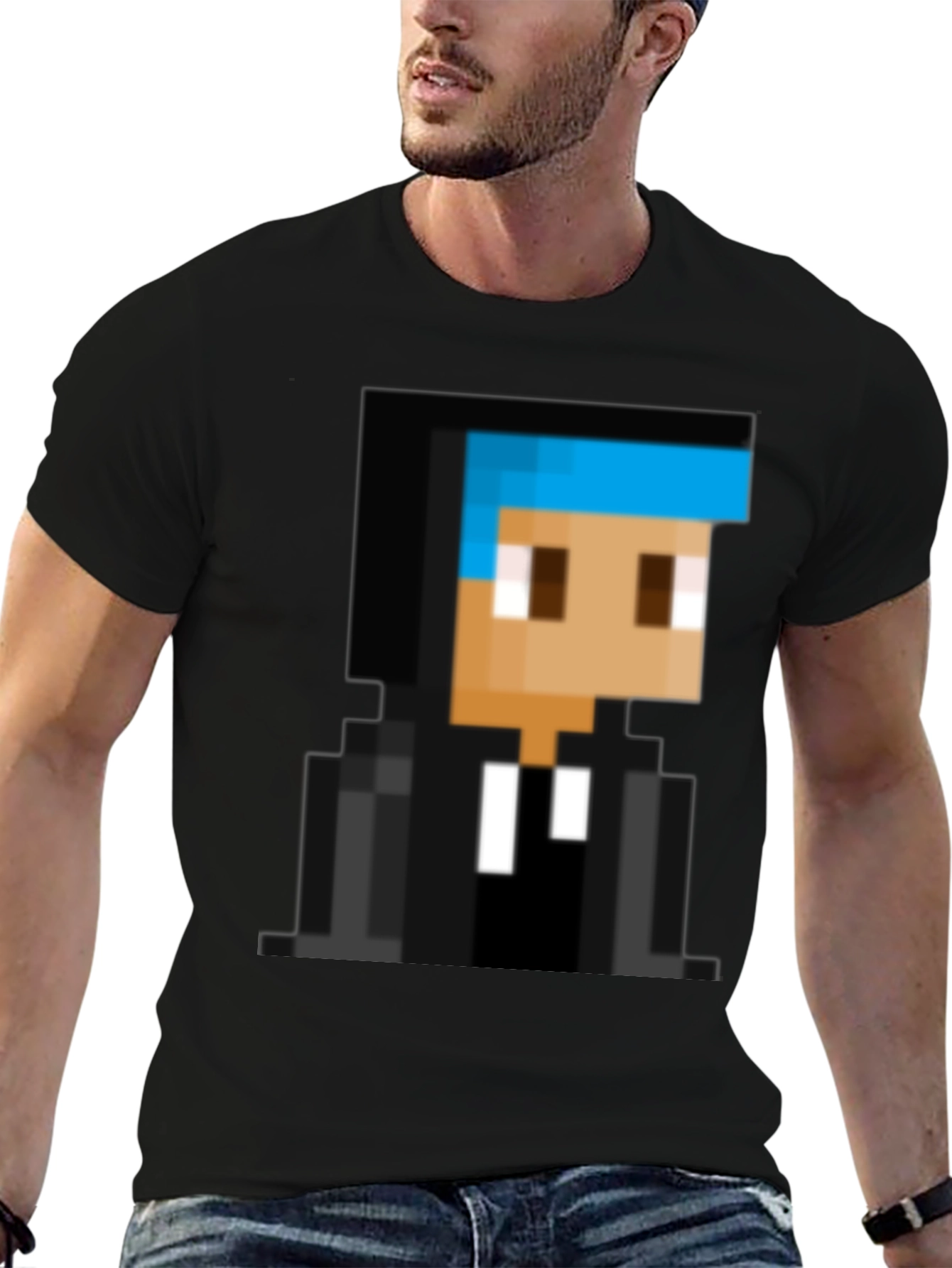 Pixelated Gamer T-Shirt - Black Cotton Tee