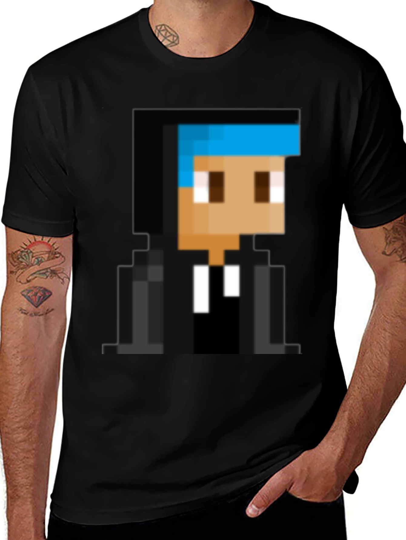 Pixelated Gamer T-Shirt - Black Cotton Tee