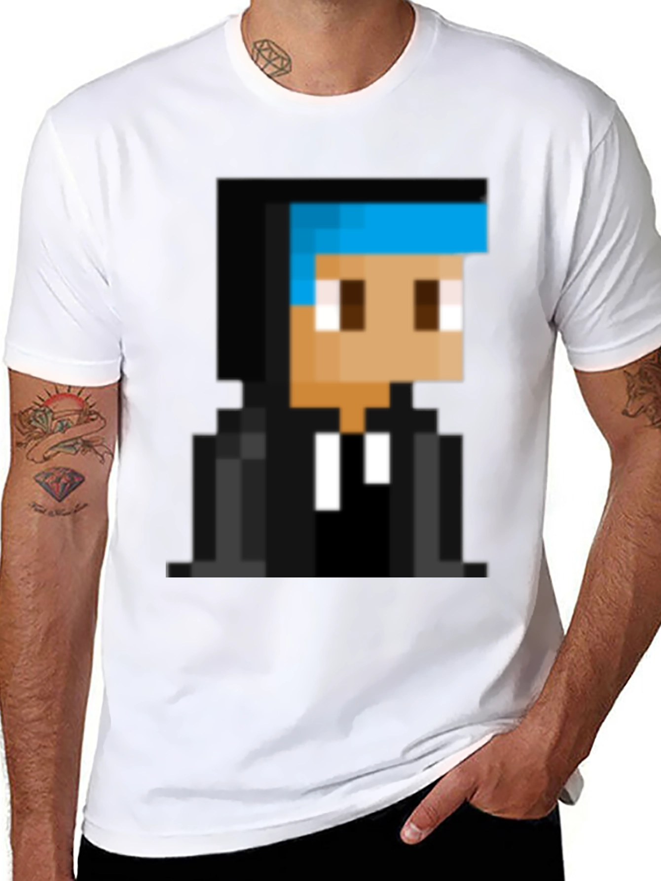 Pixelated Gamer T-Shirt - Black Cotton Tee