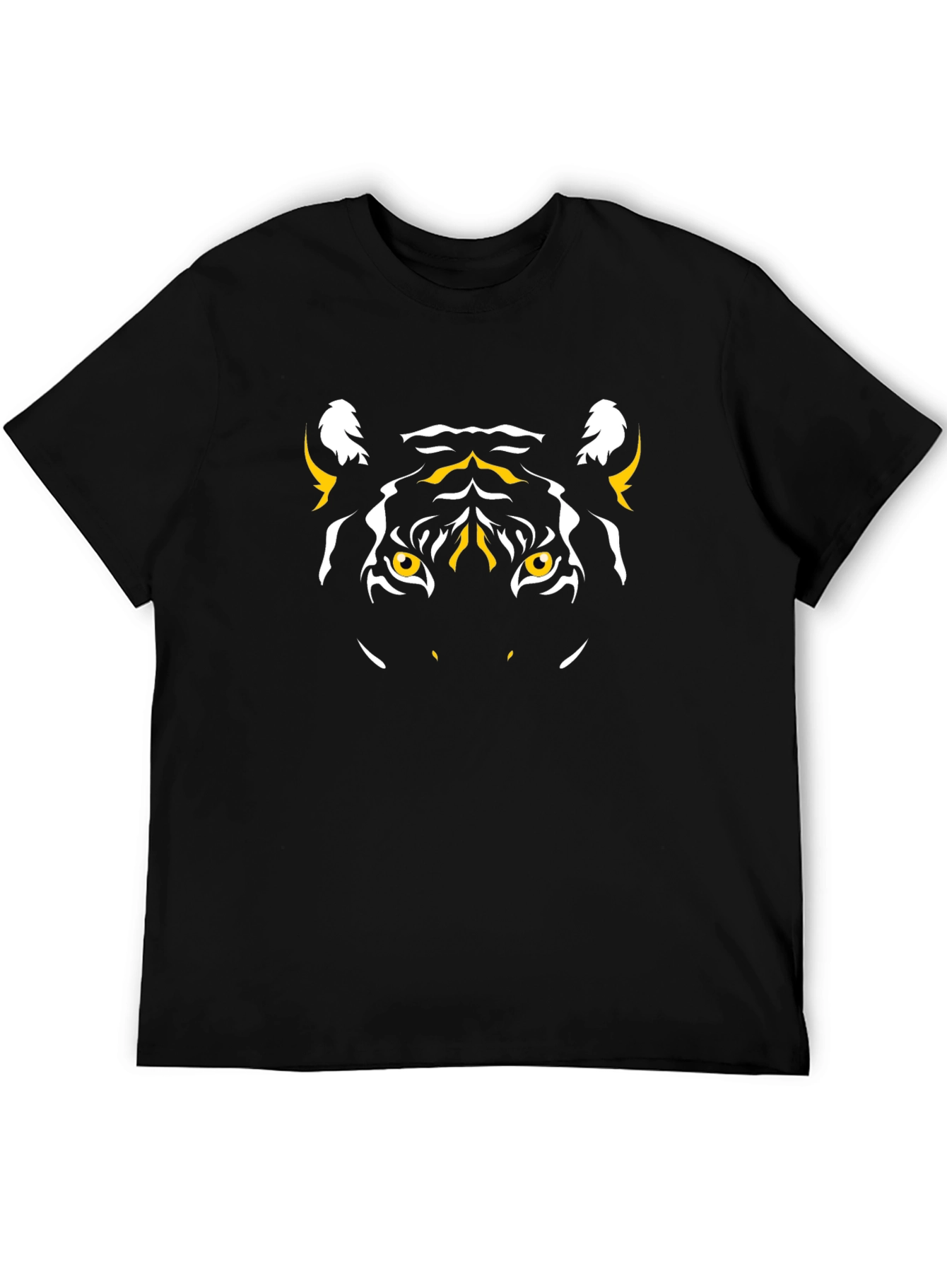 Tiger Graphic Tee - Black Cotton T-Shirt