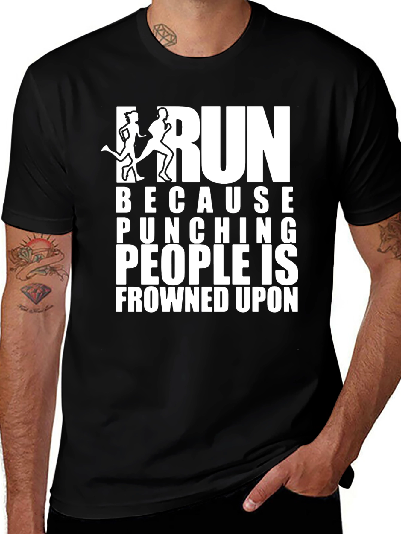 Run Because Punching People is Frowned Upon T-Shirt
